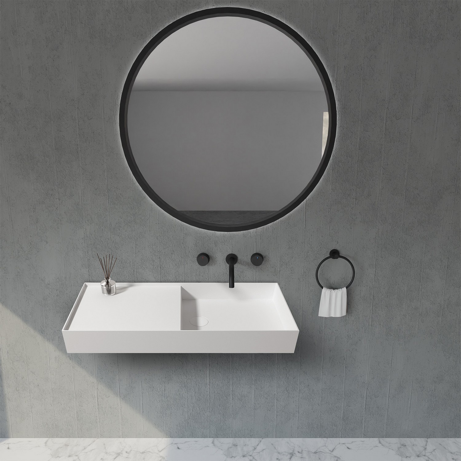 Изображение товара Раковина ABBER AS2648 STEIN Подвесная 80 см белый матовый