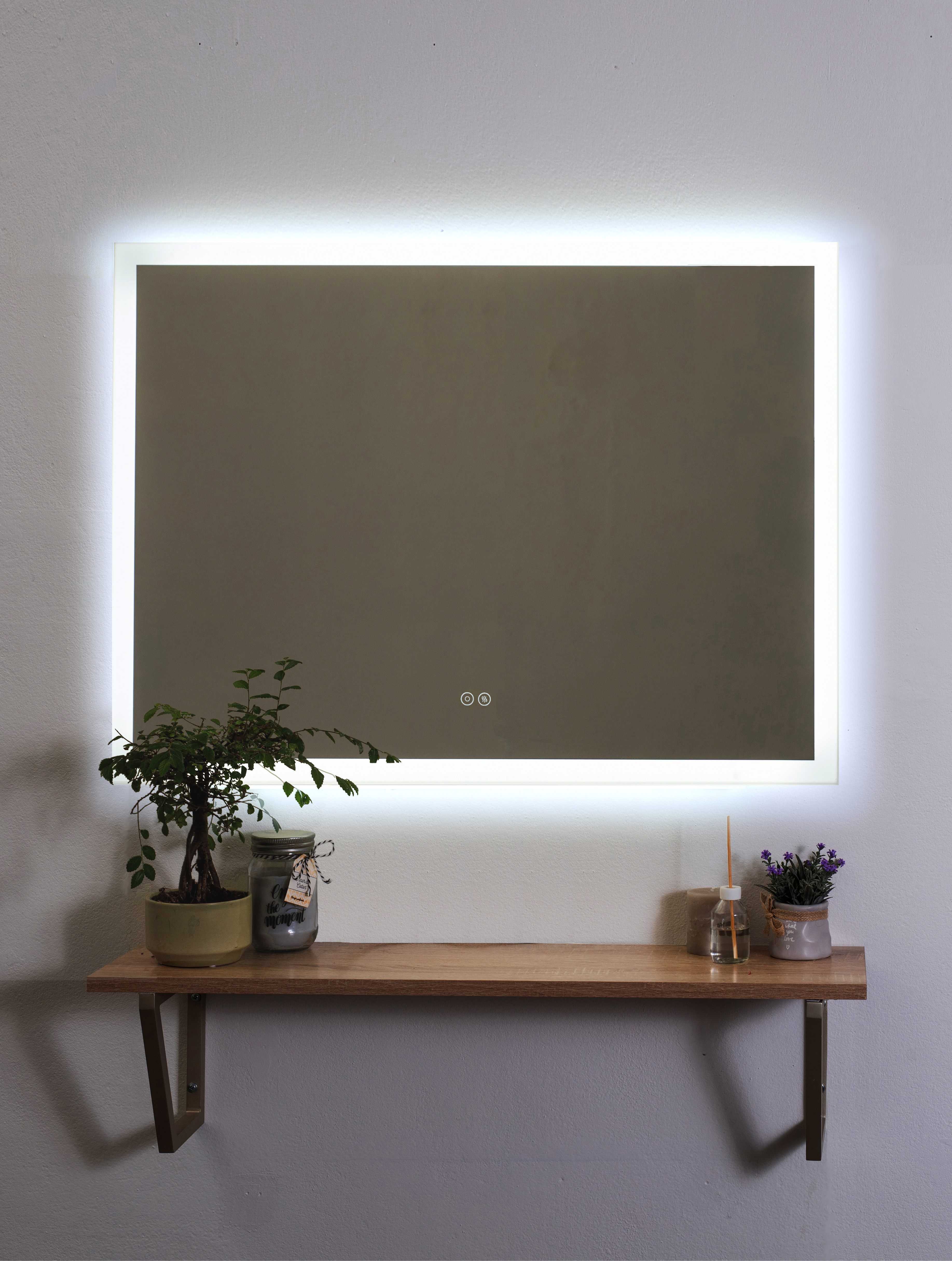 Изображение товара Зеркало для ванной Alfa mirrors Niko-75 с подсветкой и антизапотеванием 70x50 см