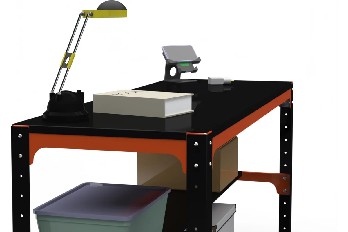 Изображение товара Металлический рабочий стол Metalex 201194 с 2 полками и грузоподъемностью 260 кг