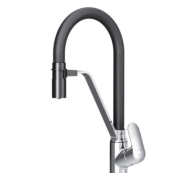 Изображение товара Смеситель кухонный Am.Pm Like общая высота 43 см цвет хром/черный