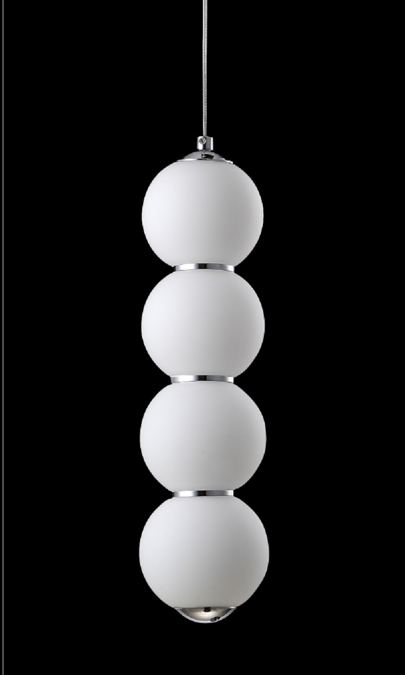 Изображение товара Подвесная светодиодная люстра Crystal Lux DESI SP4 CHROME-WHITE 4 м² теплый белый свет