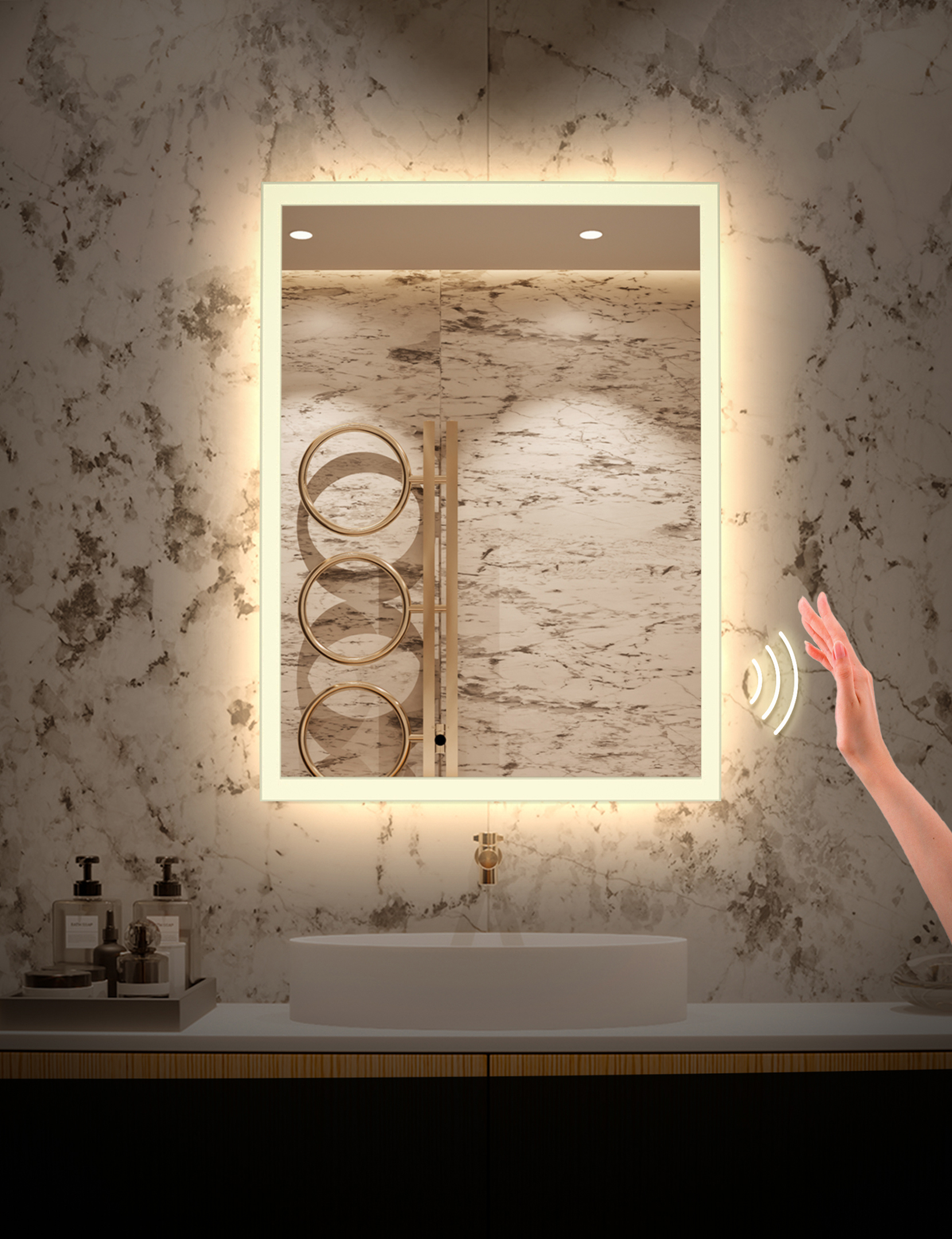 Изображение товара Зеркало для ванной Alfa mirrors Niko-57 Niko-57AVzd с подсветкой 50x70см