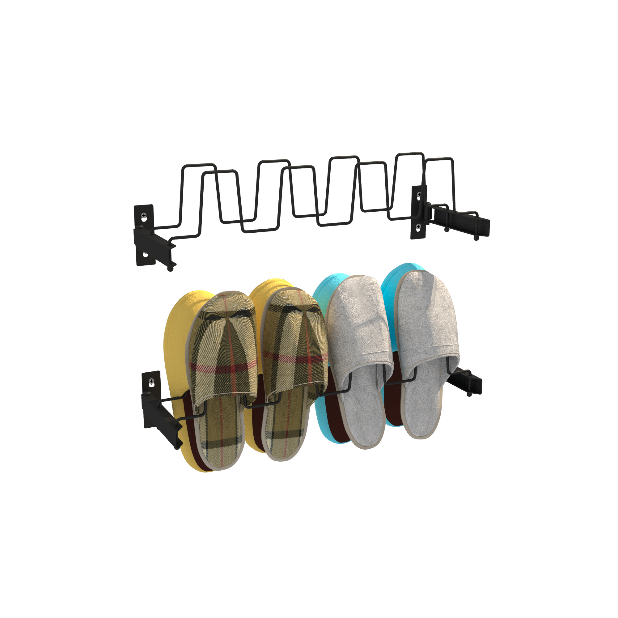 Изображение товара Держатель для обуви на стену Mags EASY-SYSTEM, 2 полки, металл, черный матовый