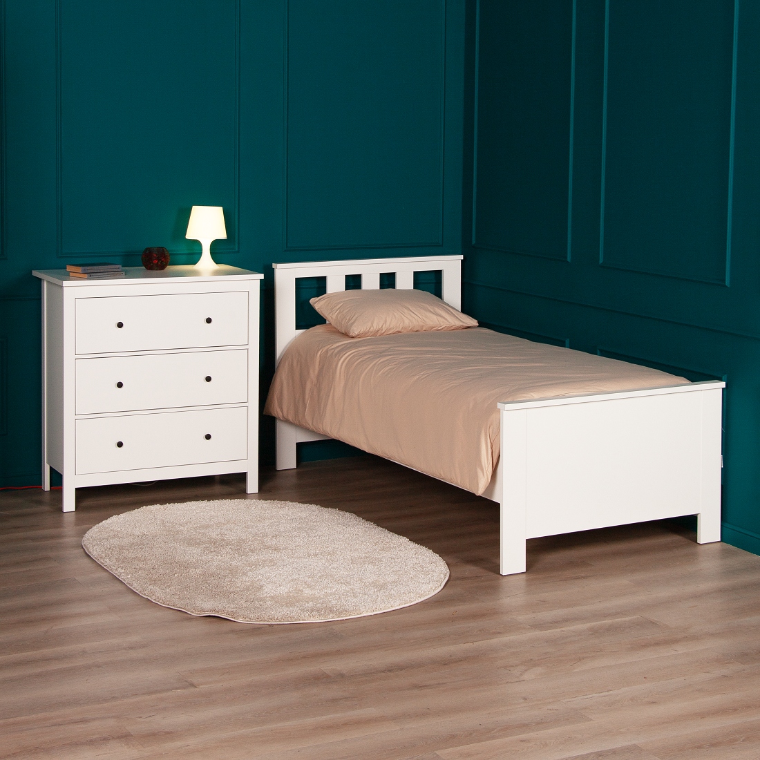 Изображение товара Комод Гуд Лакк Сага 3 ящика белый скандинавский стиль гладкий дизайн