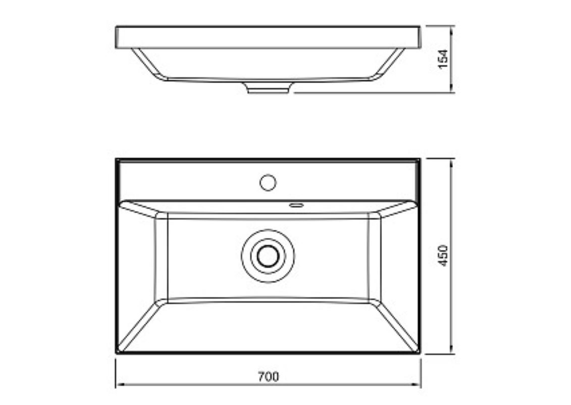 Изображение товара Раковина мебельная Jorno 10.170.00700.001 70см цвет белый