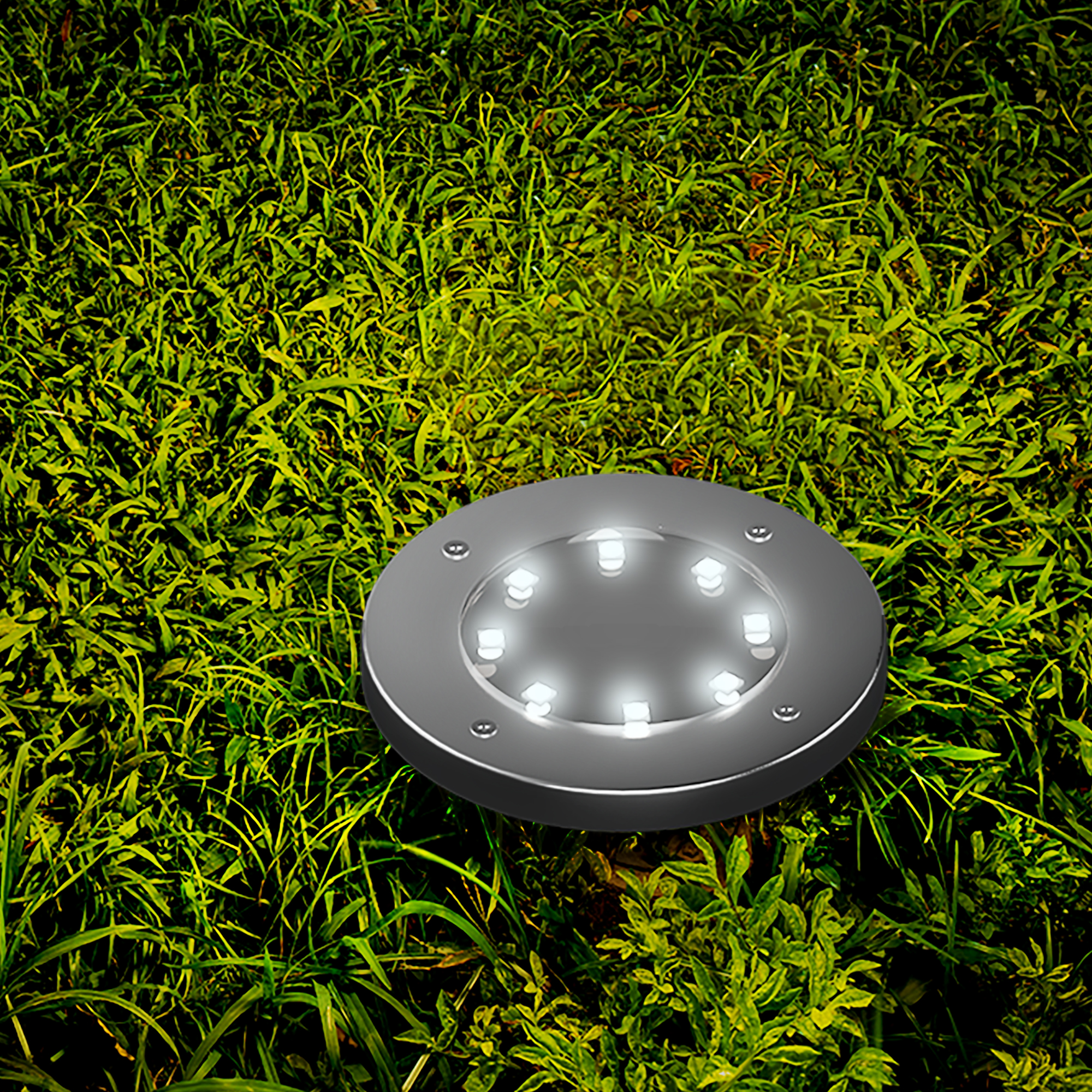 Светильник встраиваемый светодиодный KREAFORTA Coleen на солнечной батарее IP44 датчик освещенности цвет хром 4 шт