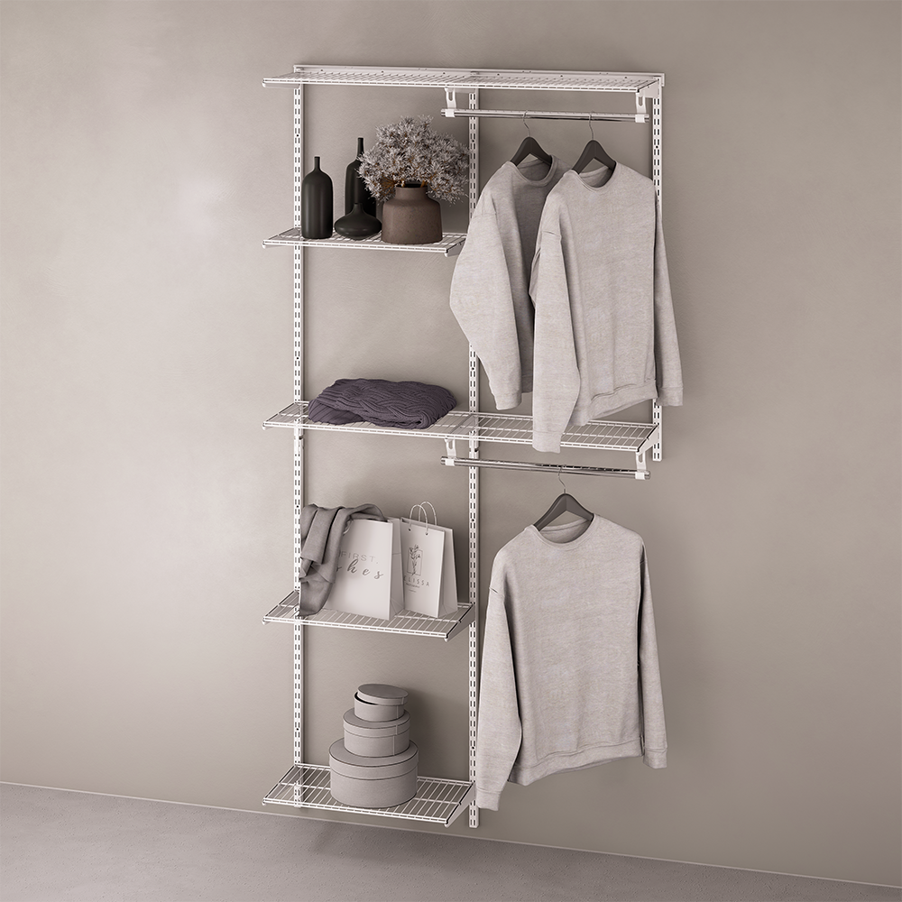 Изображение товара Гардеробная Larvij LWK301WH 128x232x35 см белая, металлическая мебель для хранения