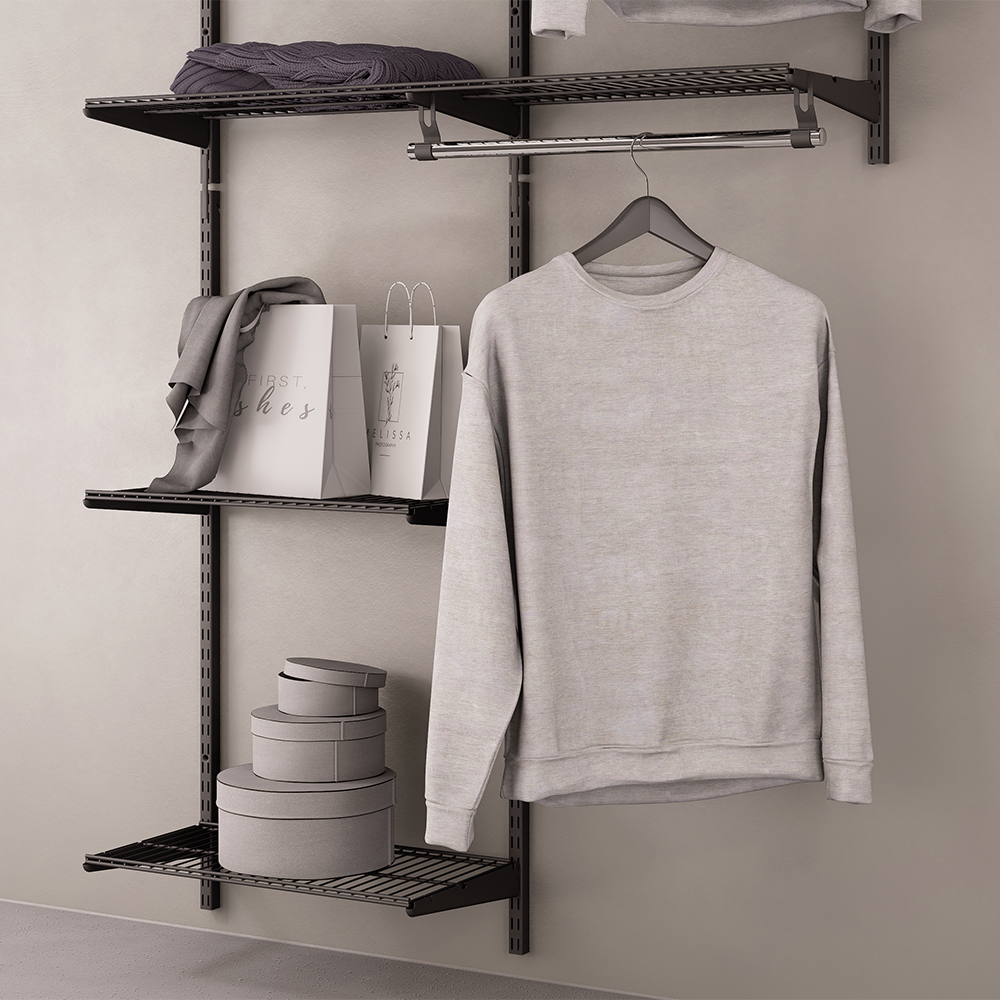 Изображение товара Гардеробная Larvij LWK301BL 128x232x35 см цвет черный