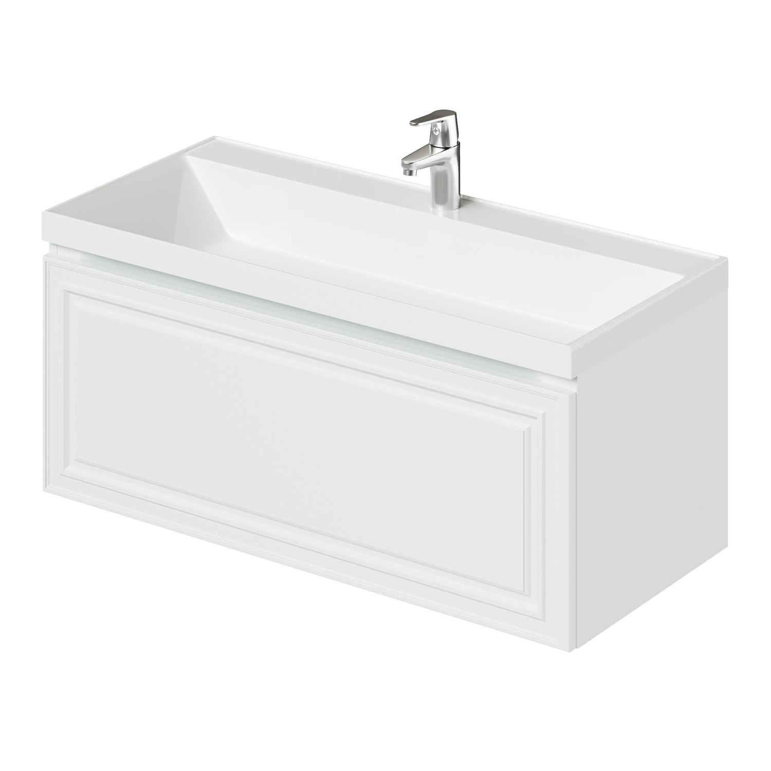 Изображение товара Тумба Verona 100.2 см белая с раковиной — подвесная, Италия не требуется