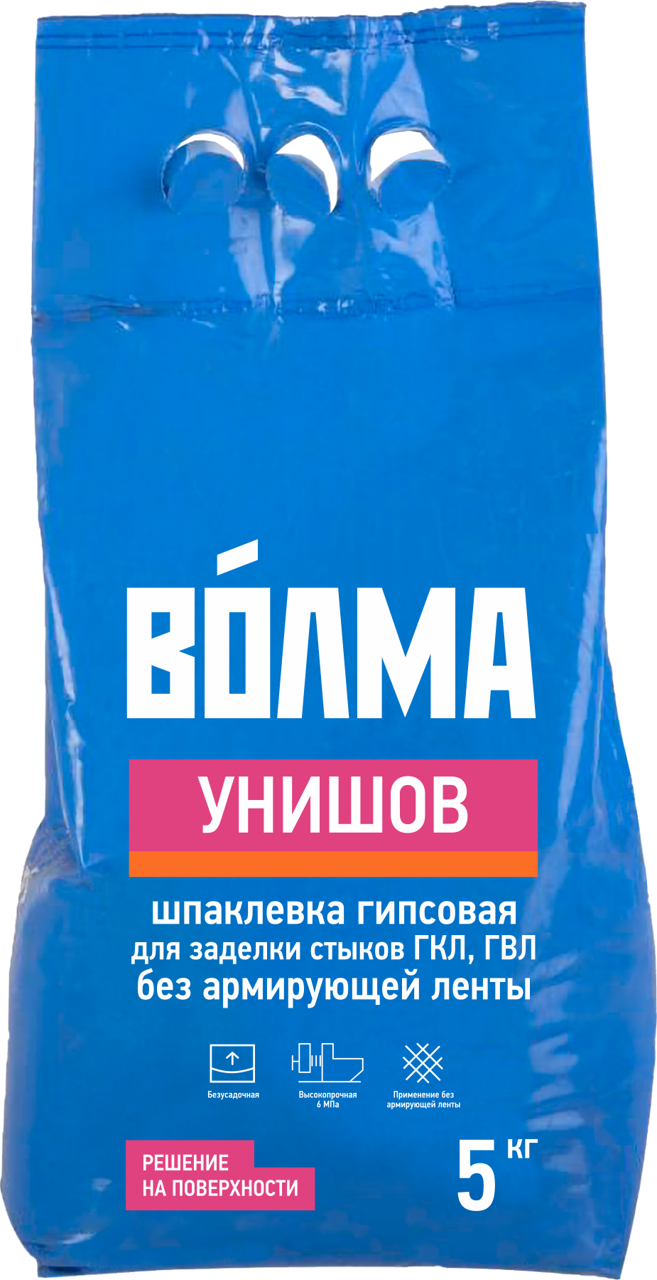 Изображение товара Шпаклевка гипсовая для заделки швов и стыков Волма Унишов 5 кг