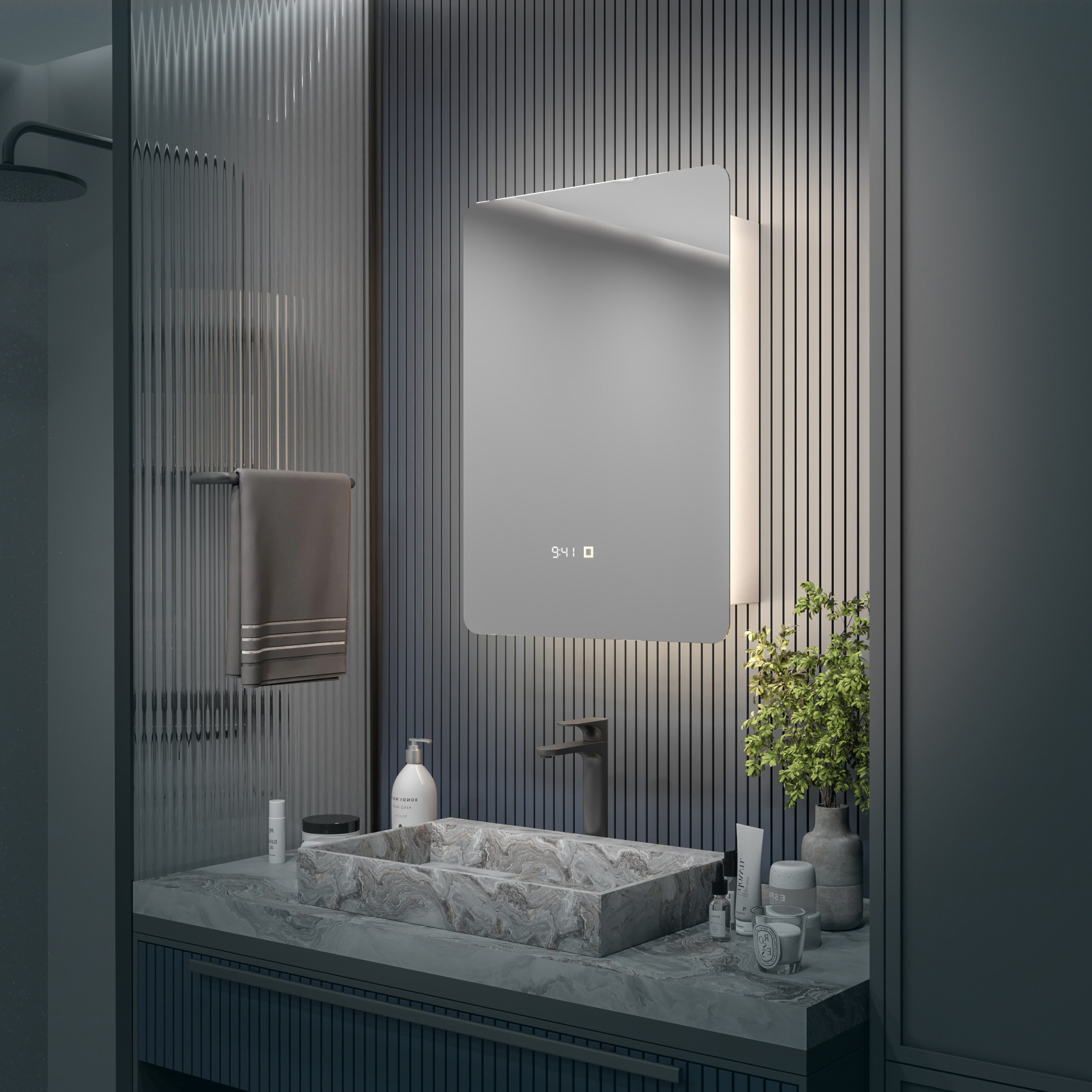 Изображение товара Шкаф с зеркалом Alias Эос 60x40 с LED-подсветкой, таймером и датчиком температуры