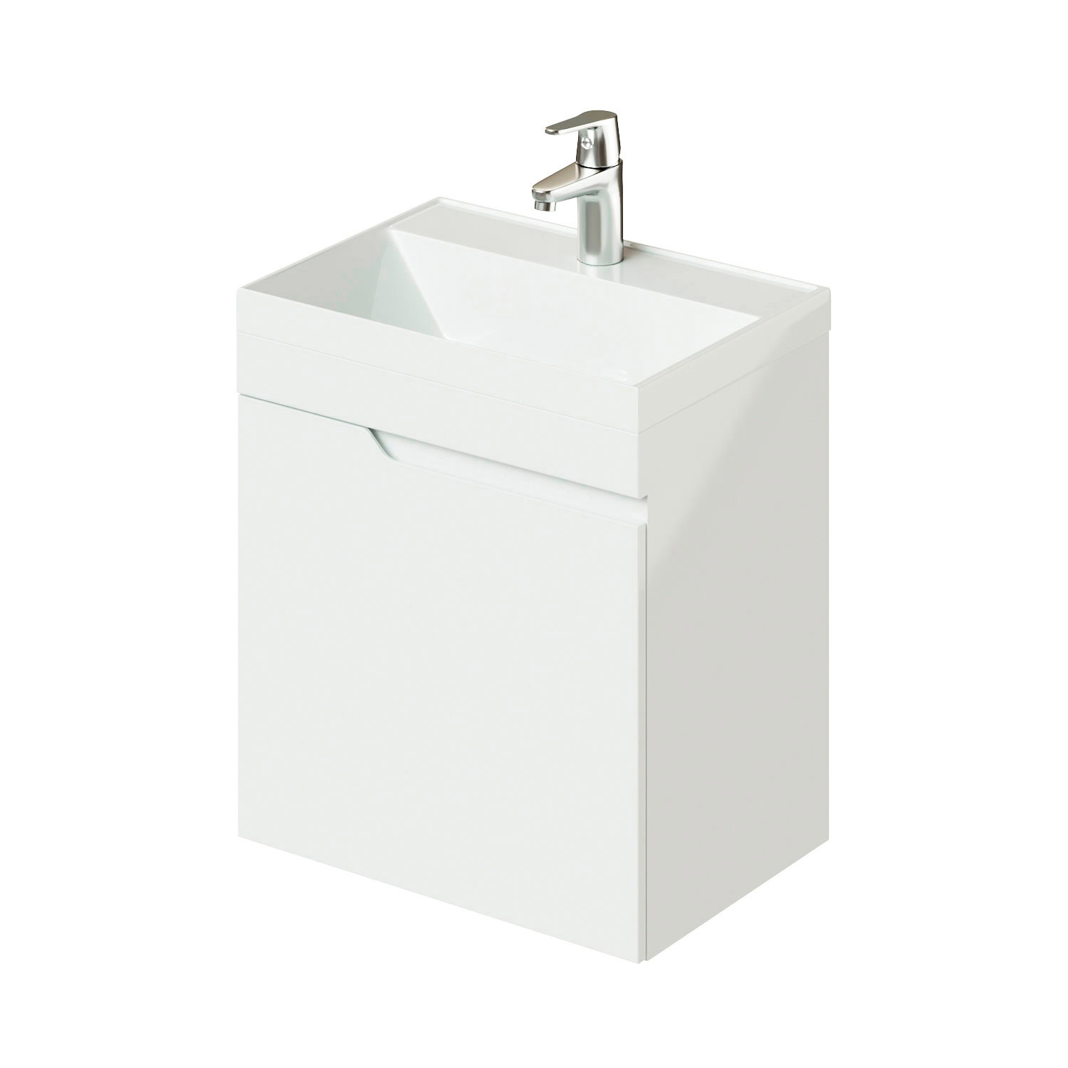 Изображение товара Подвесная тумба с раковиной Alexa 50 491x342x570 белый глянец ИТАНА