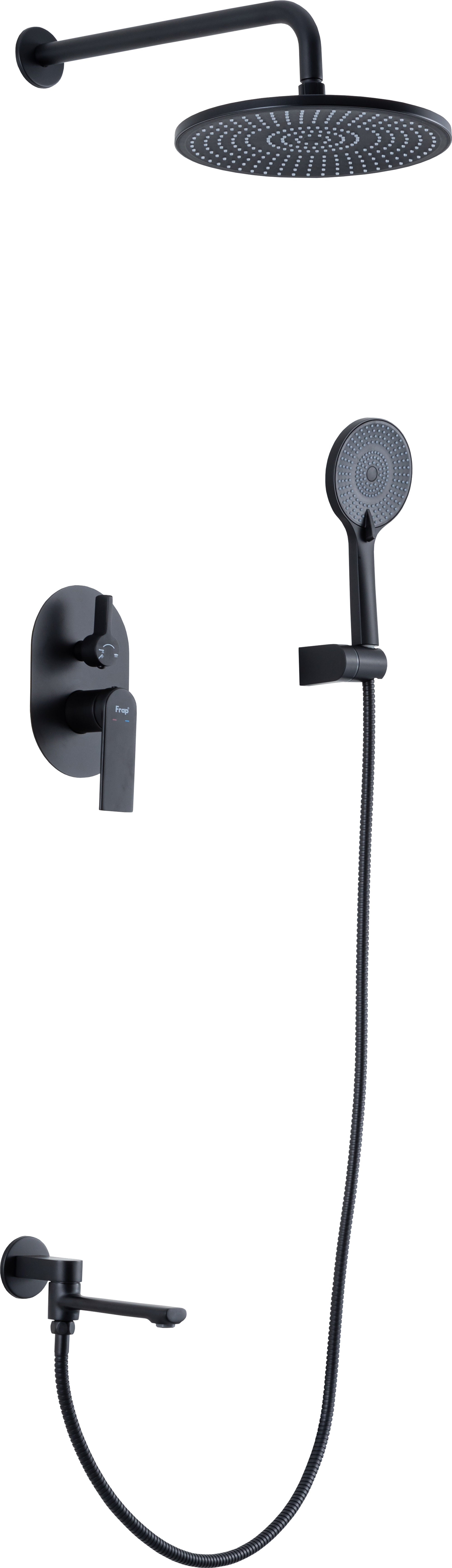Изображение товара Душевая система скрытого монтажа Frap Arne F71204-6 черный матовый