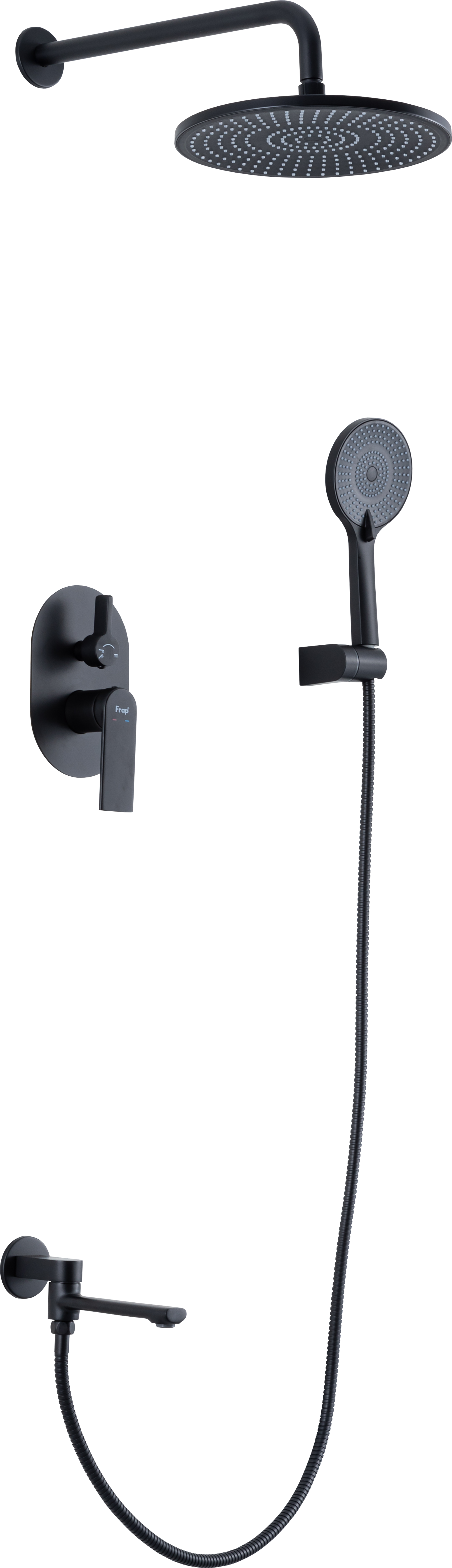 Душевая система Frap Arne F71204-6 скрытого монтажа цвет черный матовый