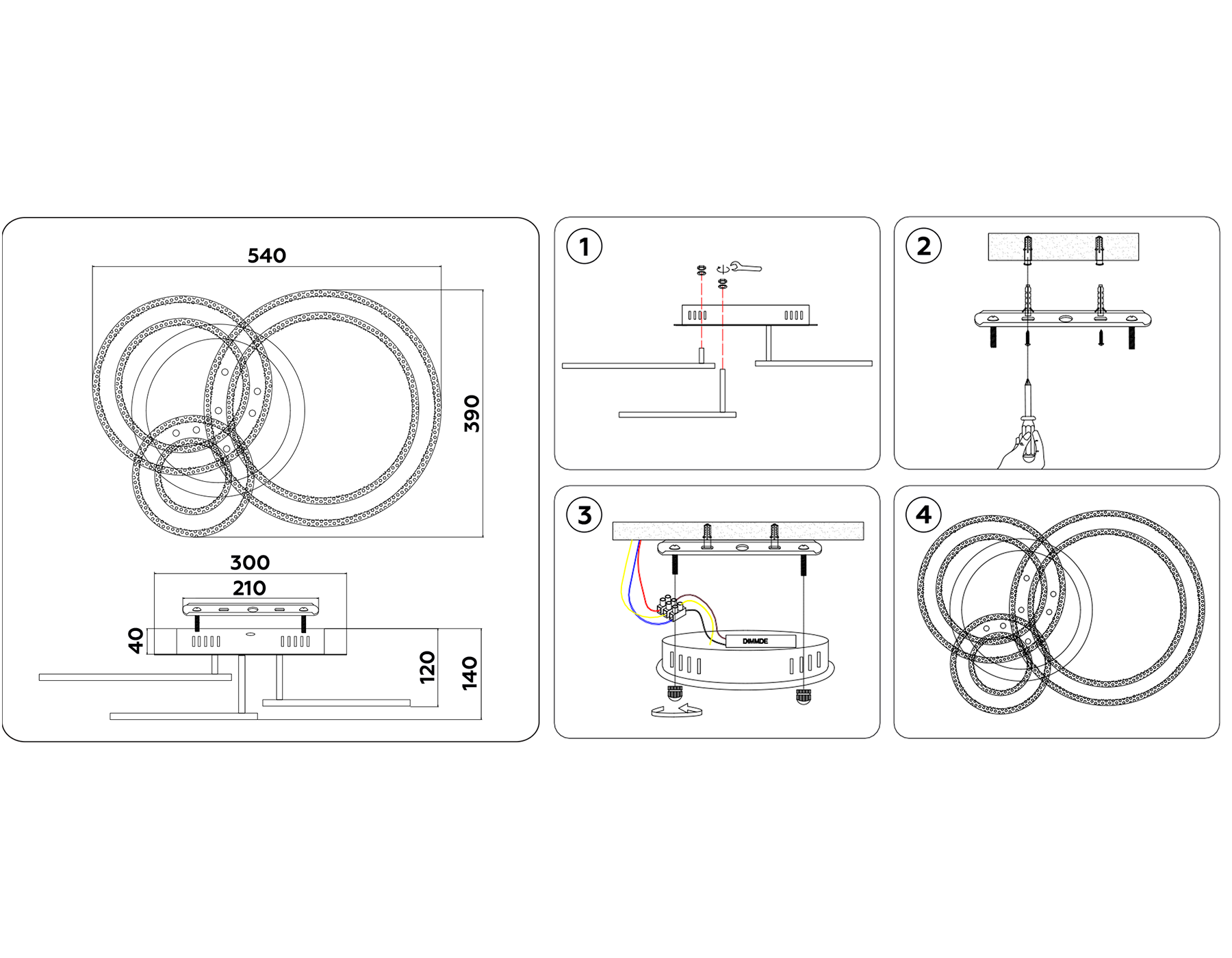 Изображение товара Люстра потолочная Ambrella Light Acrylica original с пультом 18 м² теплый белый свет хром