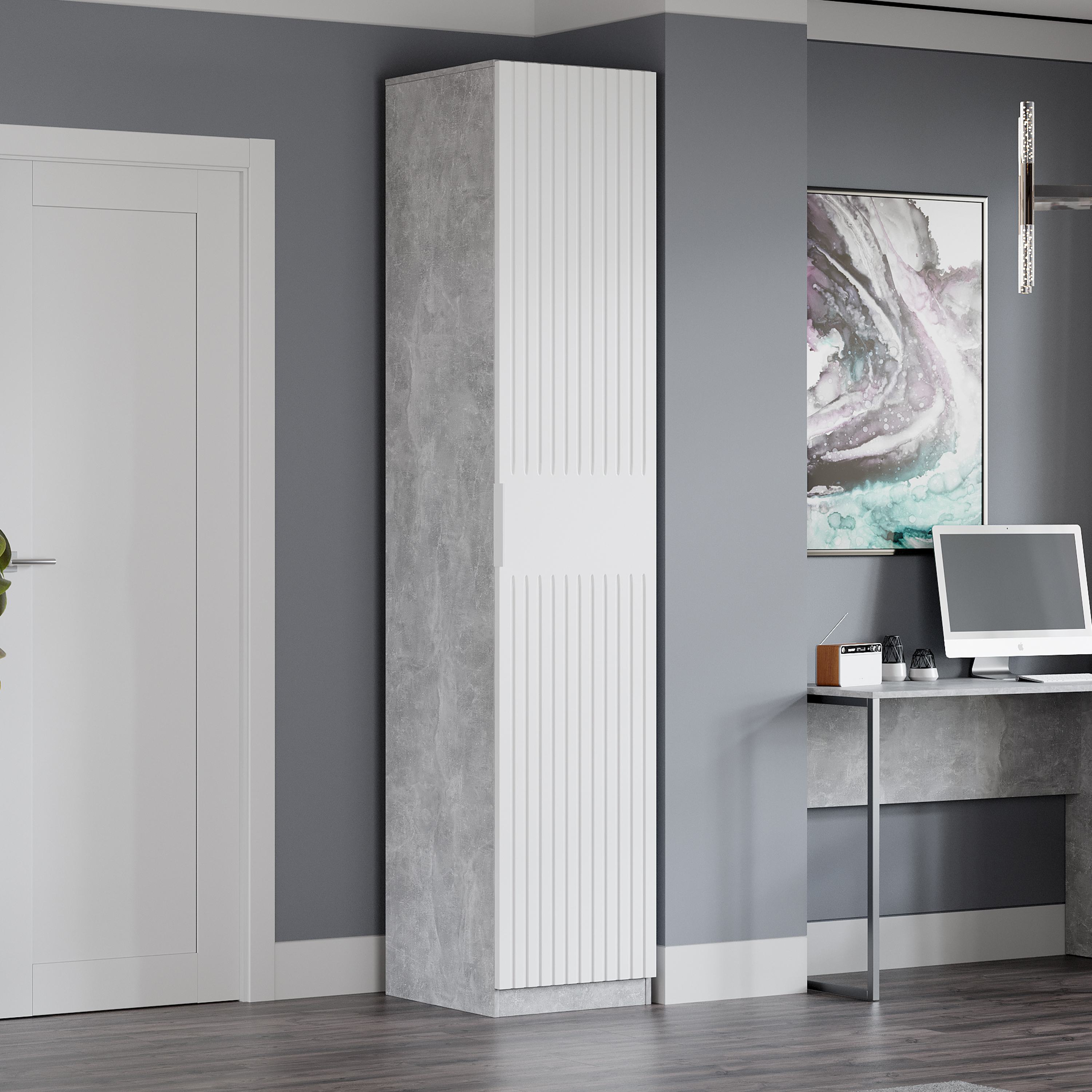 Изображение товара Шкаф распашной Трия 45x226 см из ЛДСП современный стиль