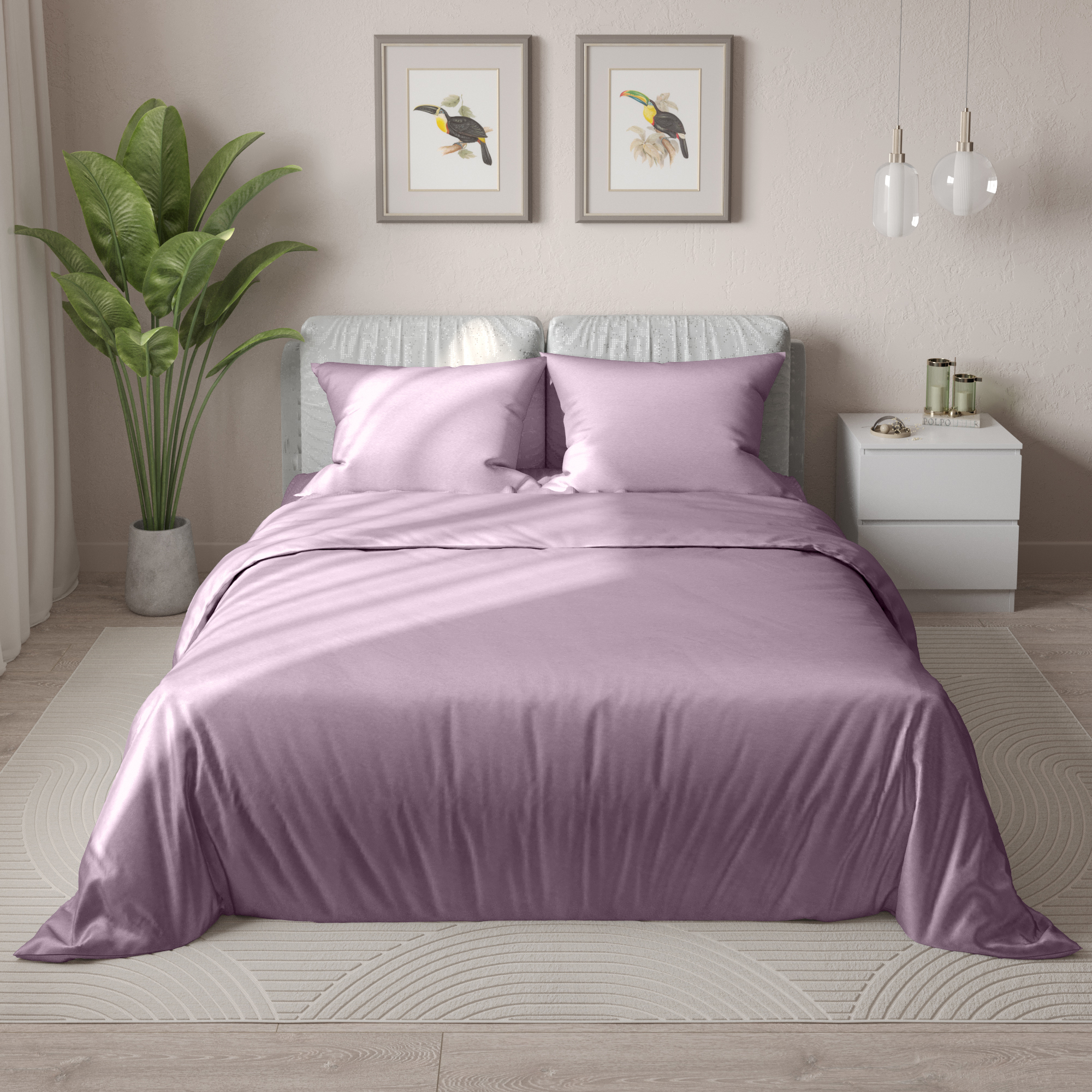 Изображение товара Комплект постельного белья Berry двуспальный полисатин фиолетовый