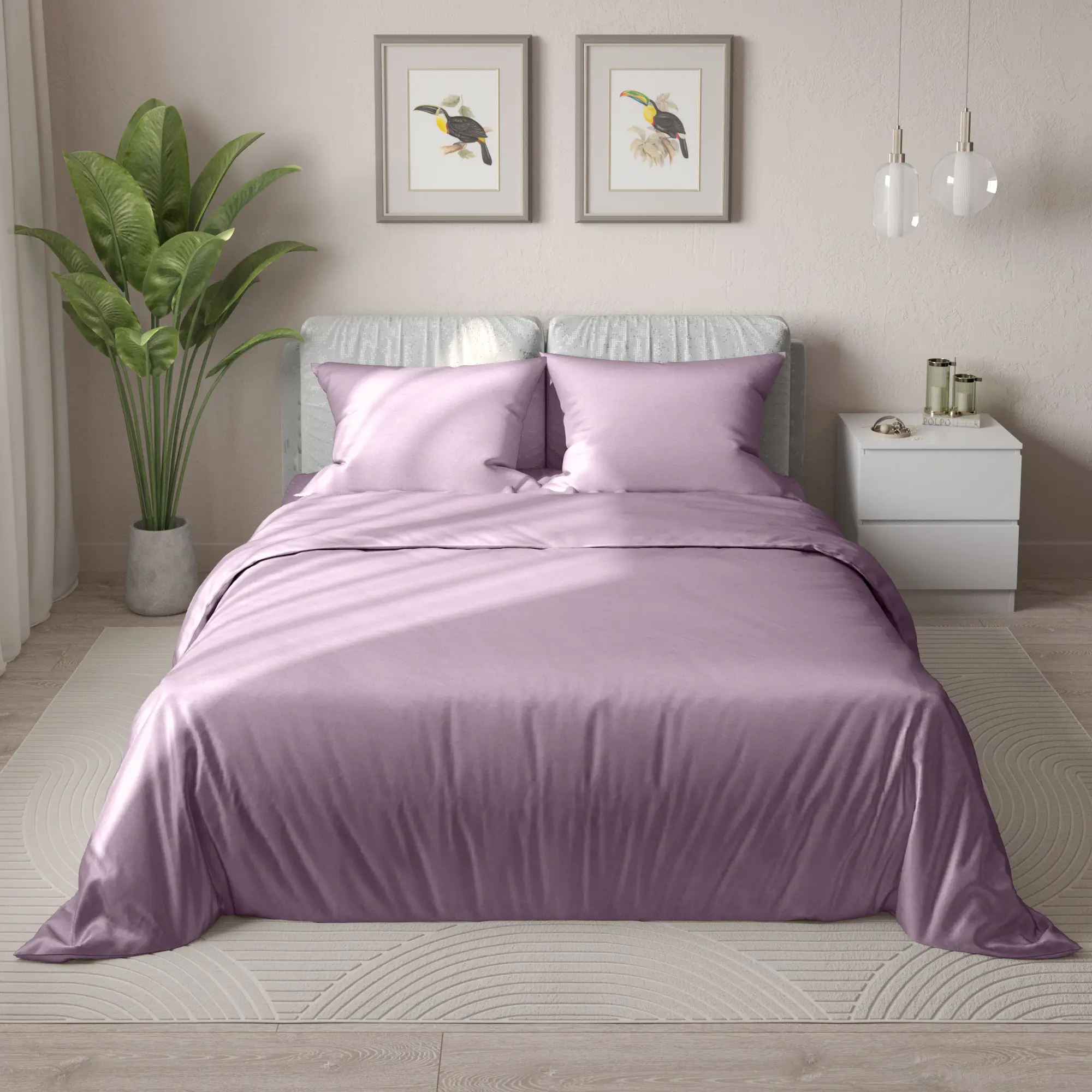 Комплект постельного белья Berry двуспальный полисатин фиолетовый