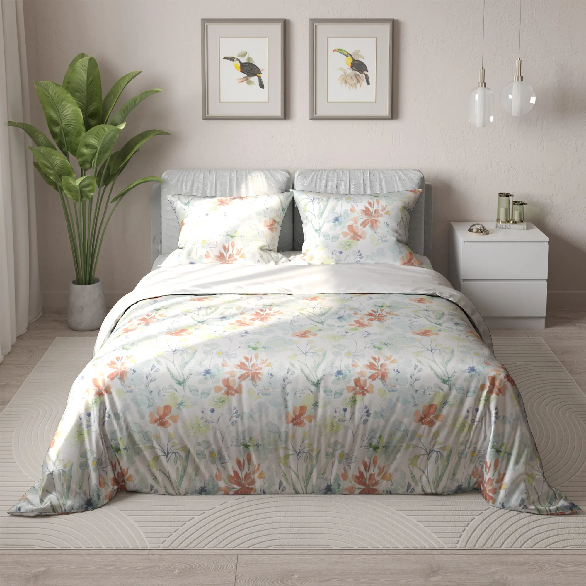 Комплект постельного белья Mona Liza Autumn двуспальный Plus бязь оранжево-зеленый