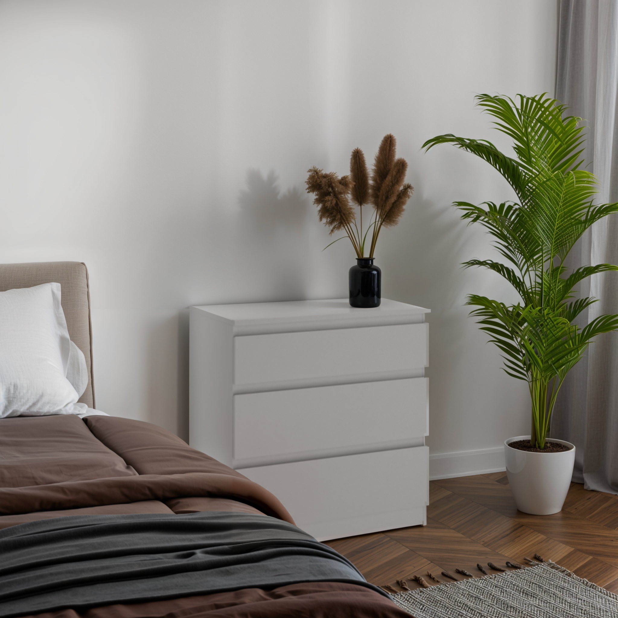 Изображение товара Комод Реан 3 ящика 70x71.4x39.6 см ЛДСП цвет белый