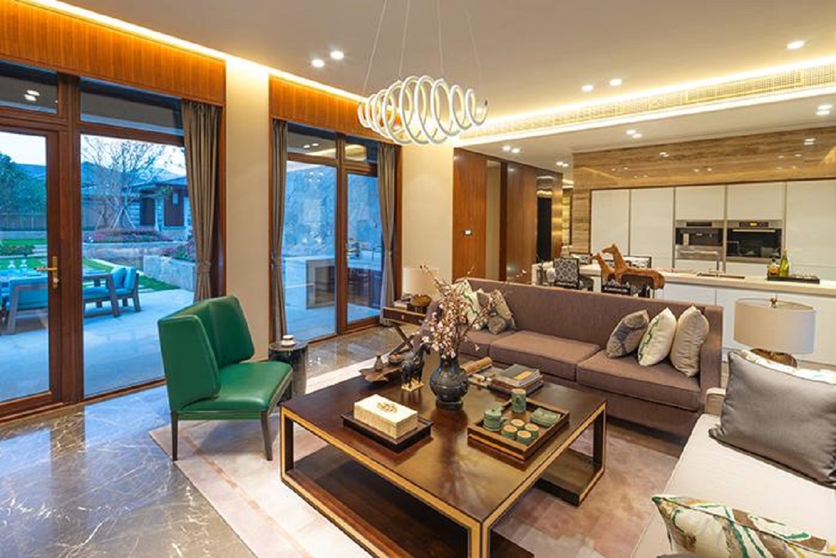 Изображение товара Подвесной светодиодный светильник Angelo L 1.5 G с золотистым плафоном для современной мебели