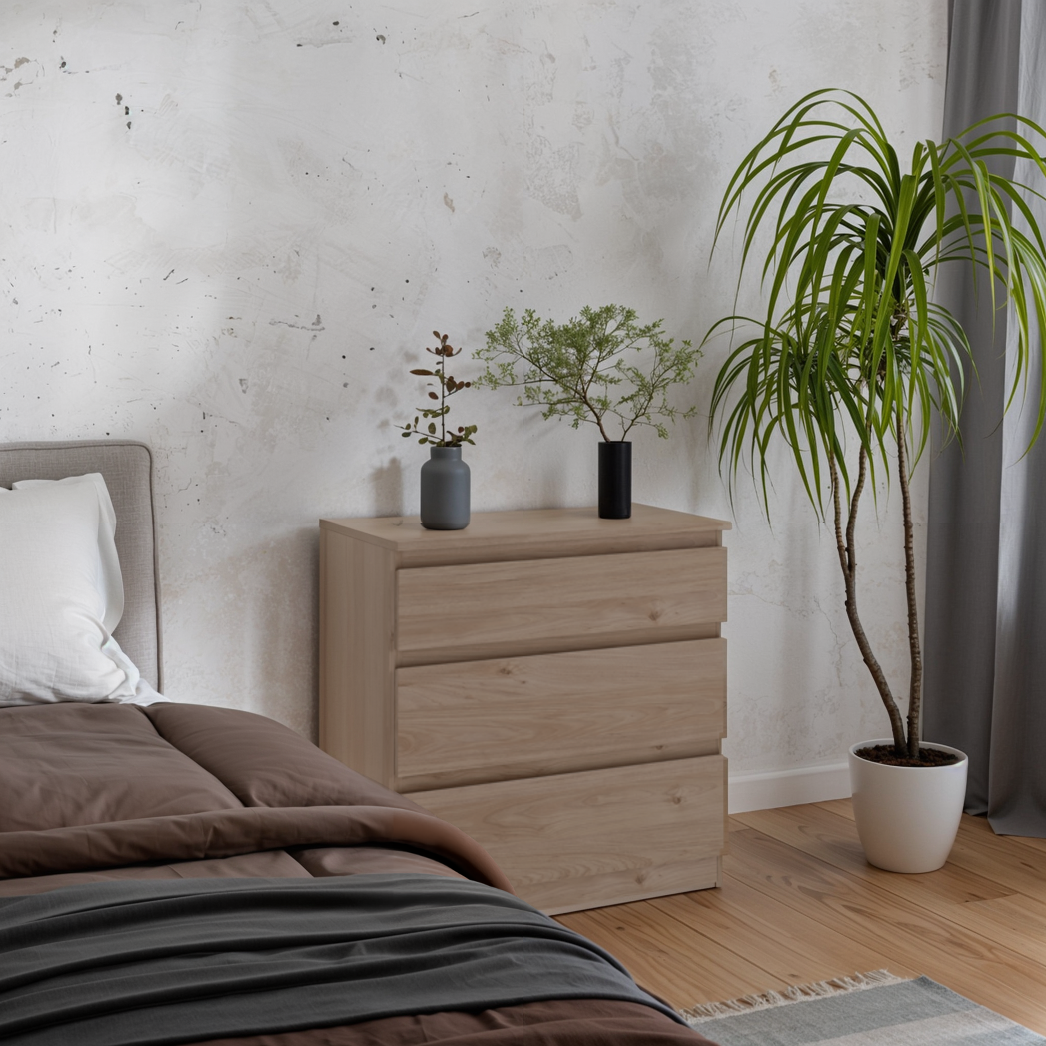 Изображение товара Комод Реан 3 ящика 70x71.4x39.6 см ЛДСП цвет гикори джексон