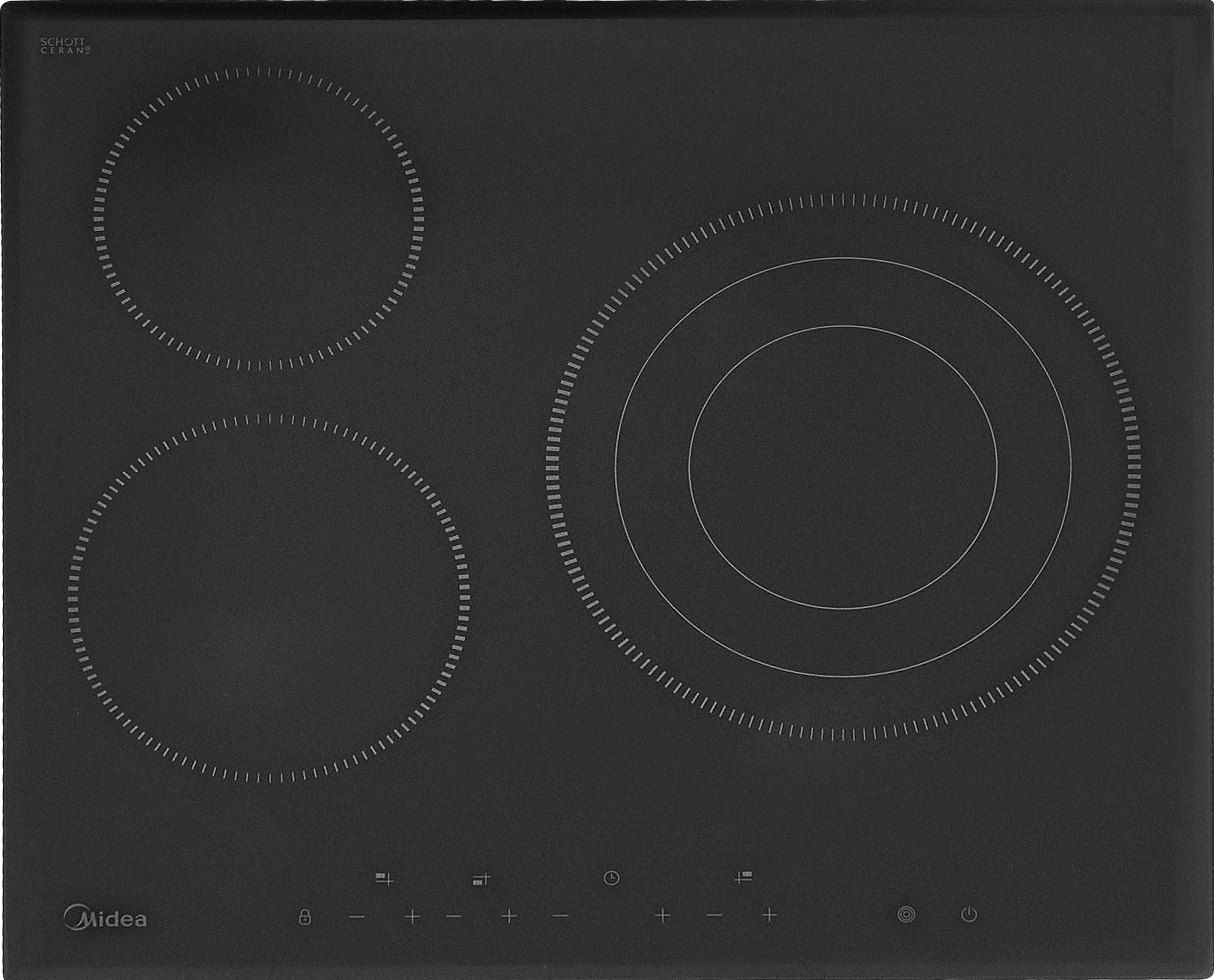 Изображение товара Электрическая варочная панель Midea MCH63557F 59 см с 3 конфорками стеклокерамика