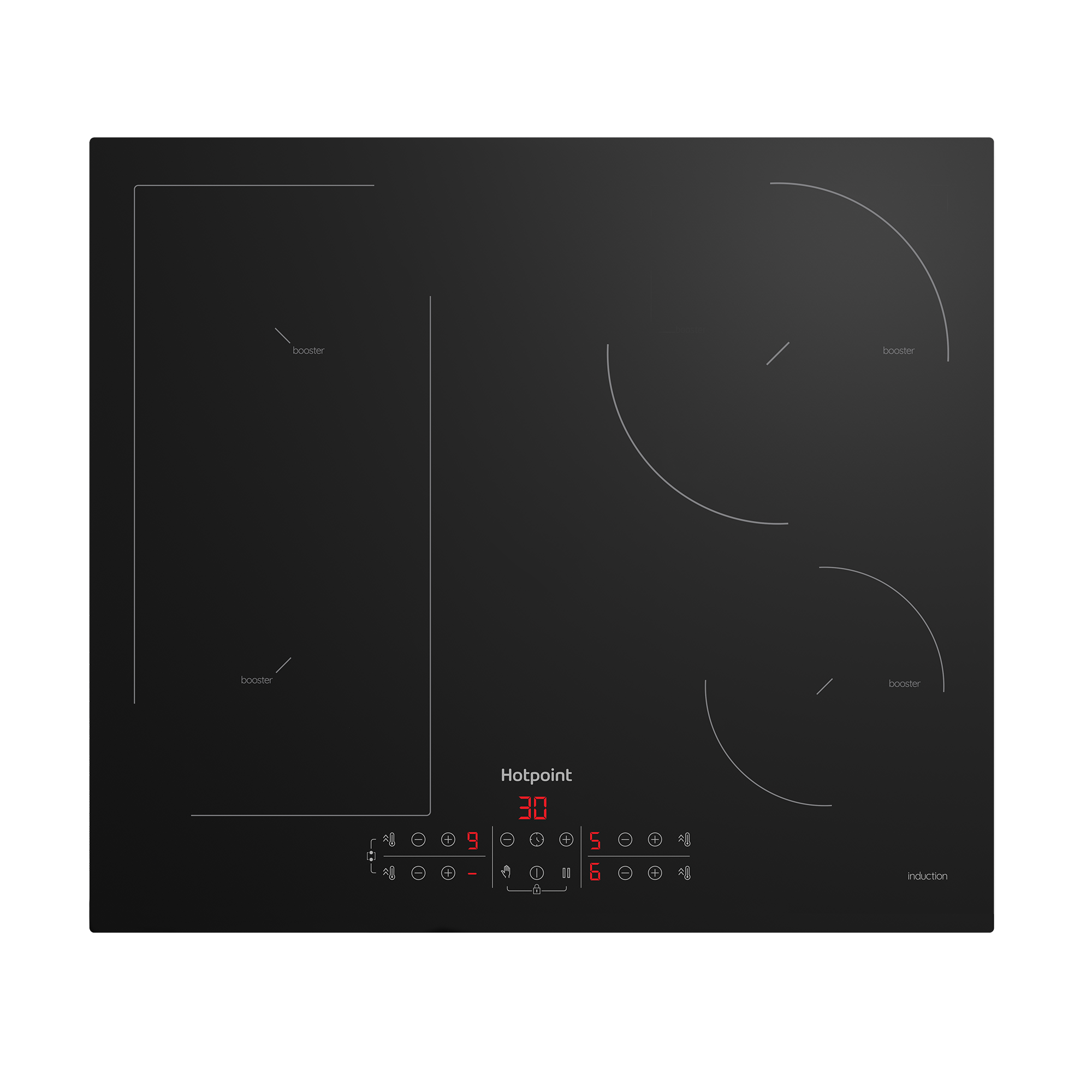 Индукционная варочная панель Hotpoint HB 1560B NE 59 см 4 конфорки цвет черный - 1