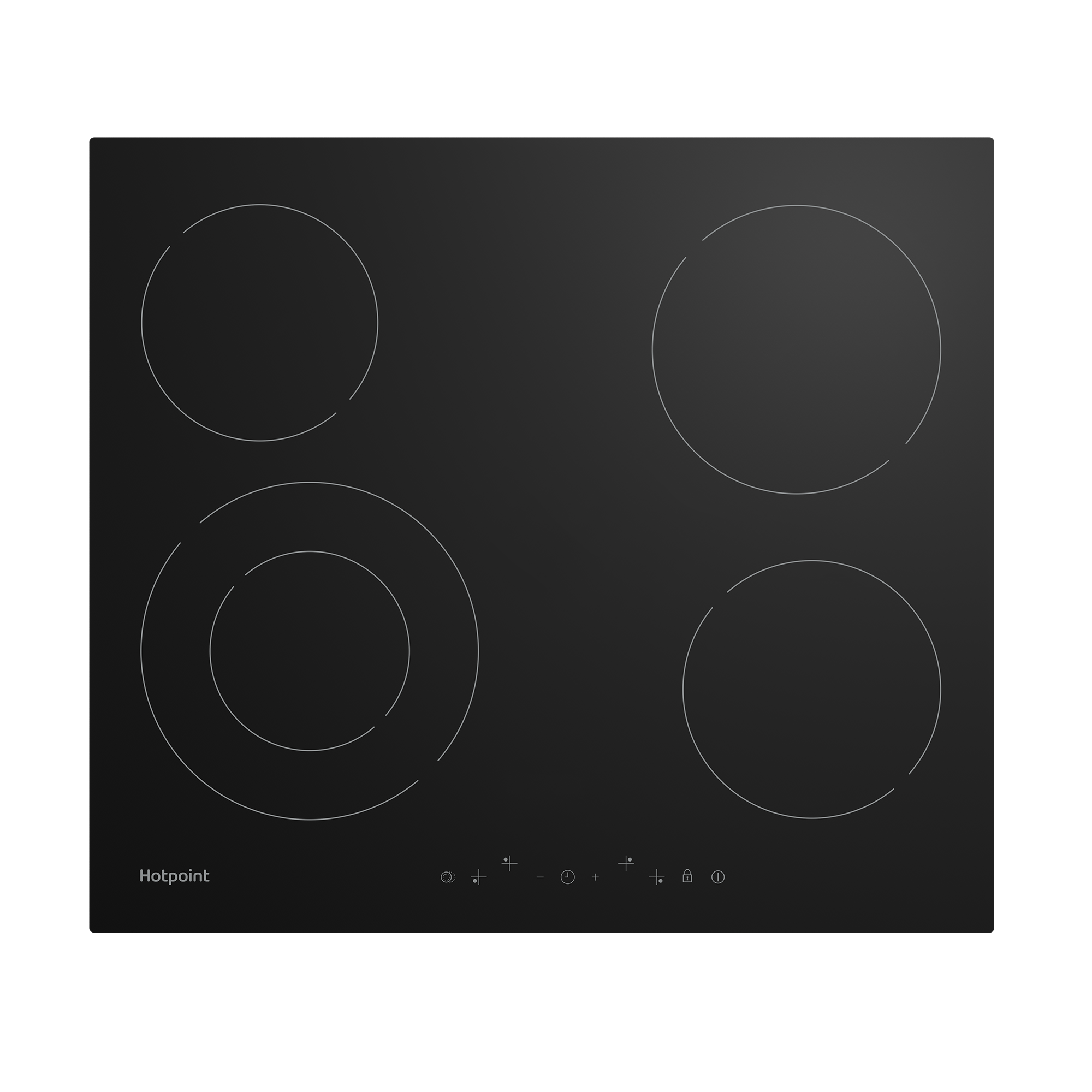 Электрическая варочная панель Hotpoint HR 6T2 C 59 см 4 конфорки цвет черный - 1