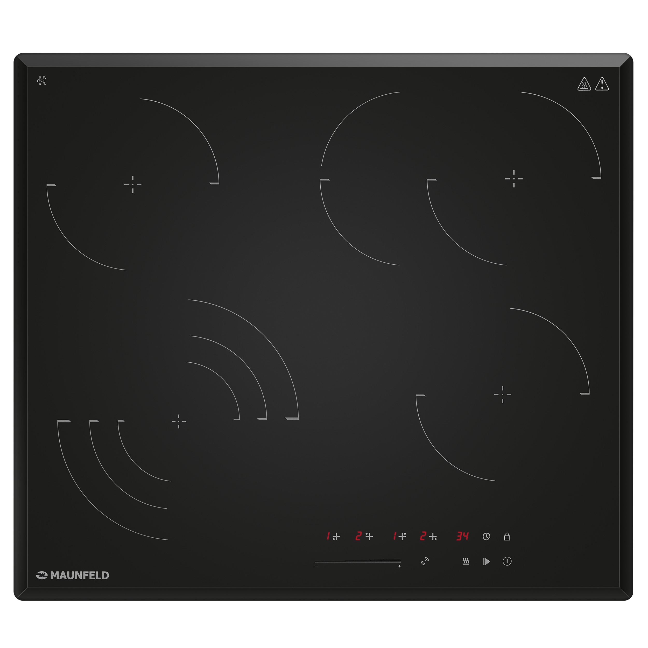 Изображение товара Электрическая варочная панель Maunfeld CVCE594SSMDBK LUX 59 см 4 конфорки цвет черный