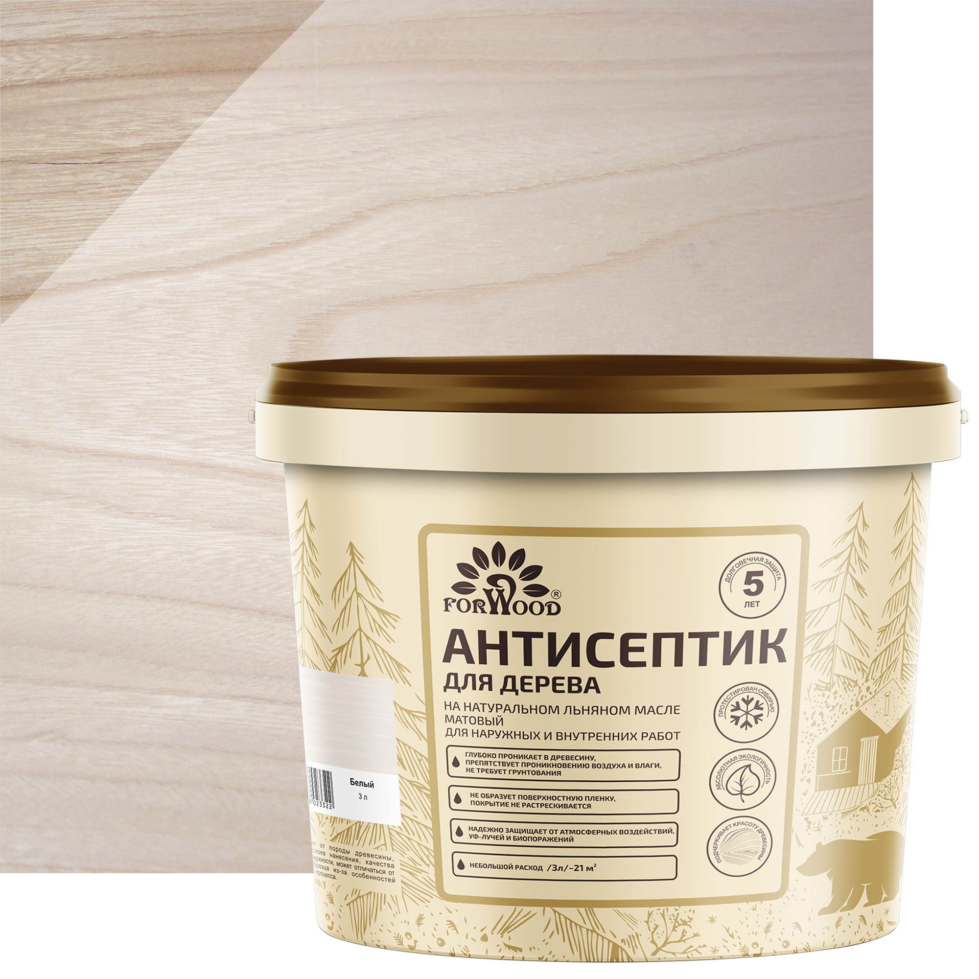 Антисептик Forwood матовый белый 3 л