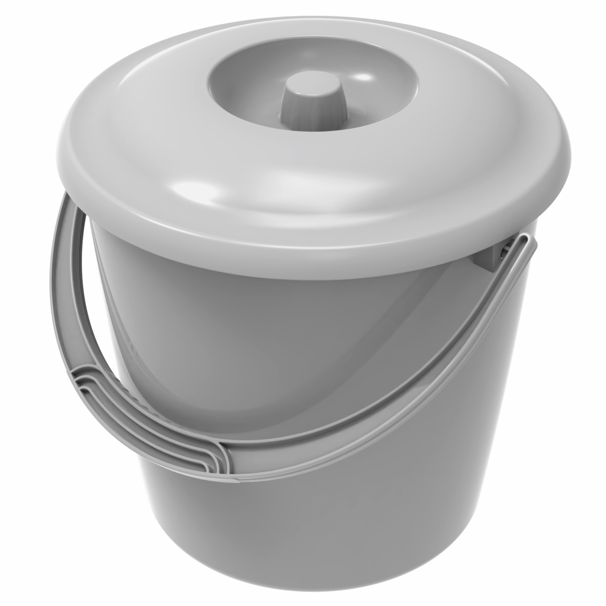 Ведро Martika с крышкой Соло 10 л цвет серый пластик