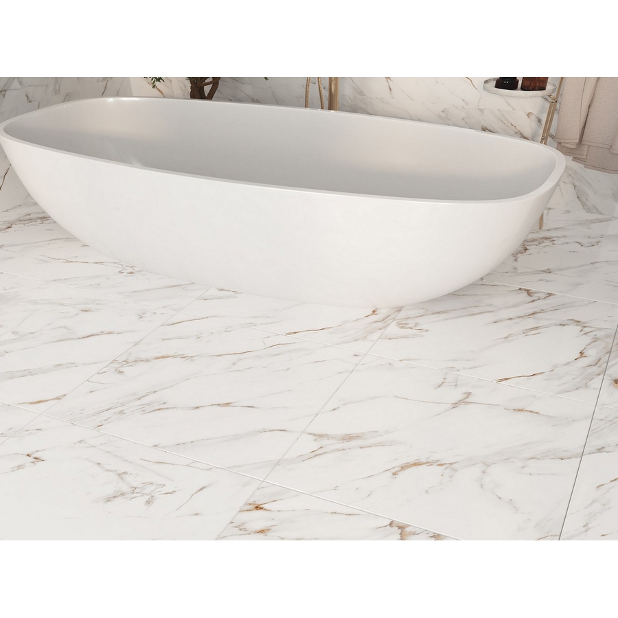 Изображение товара Керамическая плитка Calacatta Grey 60x60 см белая для пола и стен