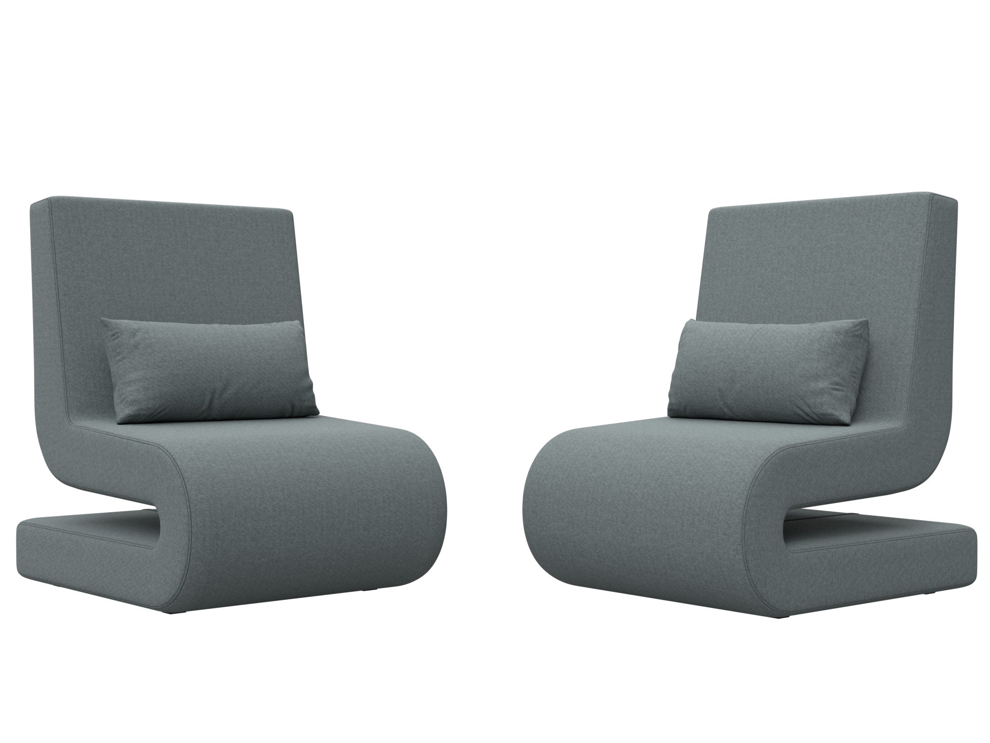 Изображение товара Кресло Волна Лига диванов 2 шт серый гипоаллергенный комфортное эргономичное