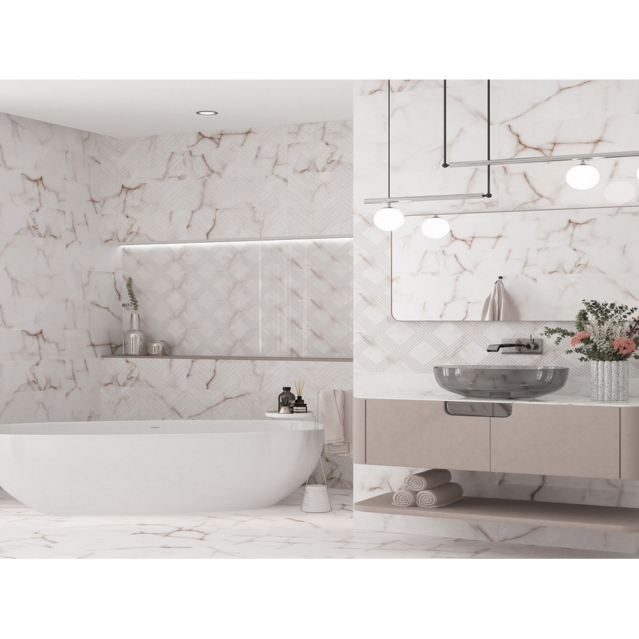 Изображение товара Керамическая настенная плитка Eletto Ceramica Grey Portogallo 24.2x70 белая