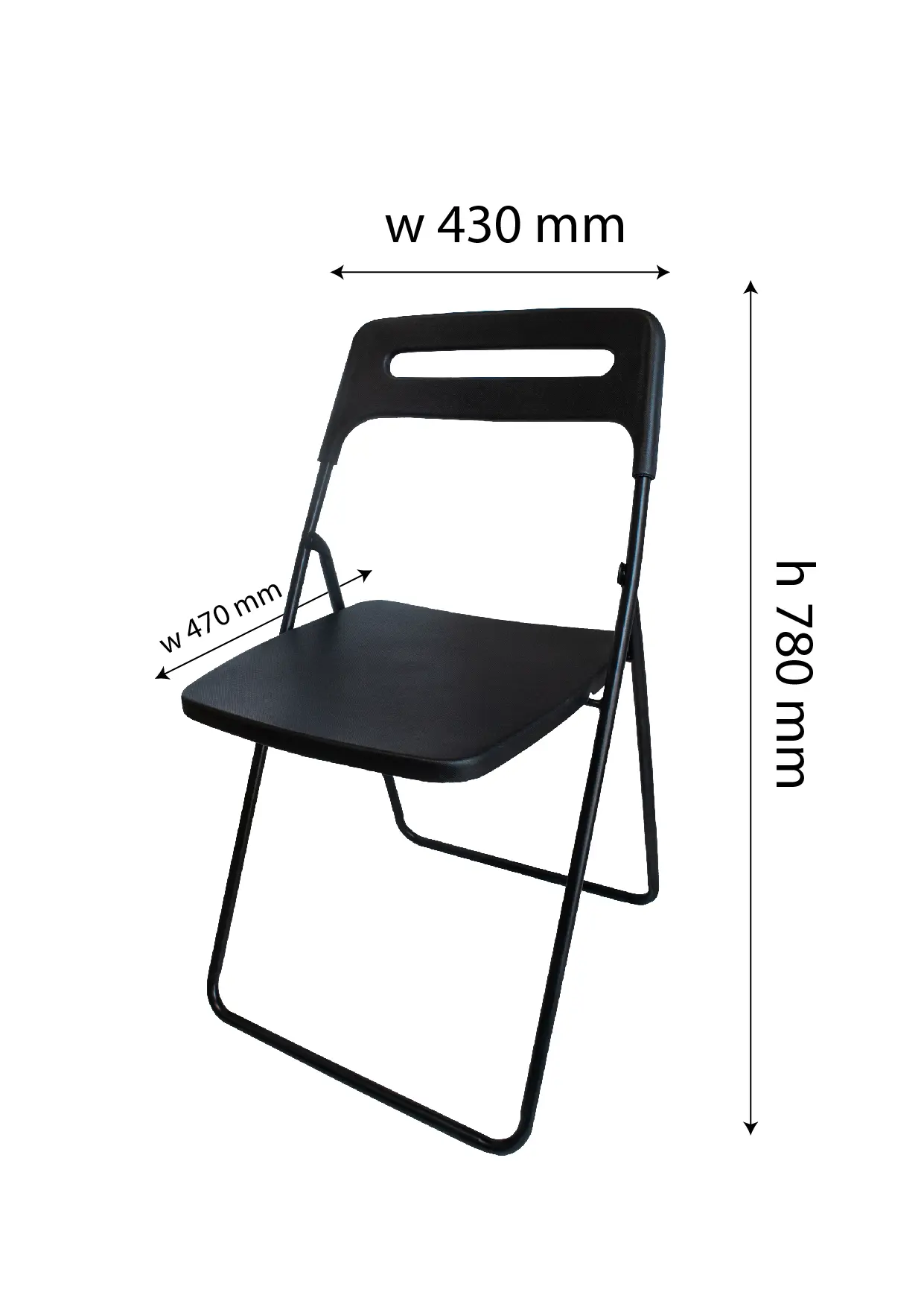 Стул складной 43x78x47 см ножки металл/сиденье ПВХ цвет черный - 5