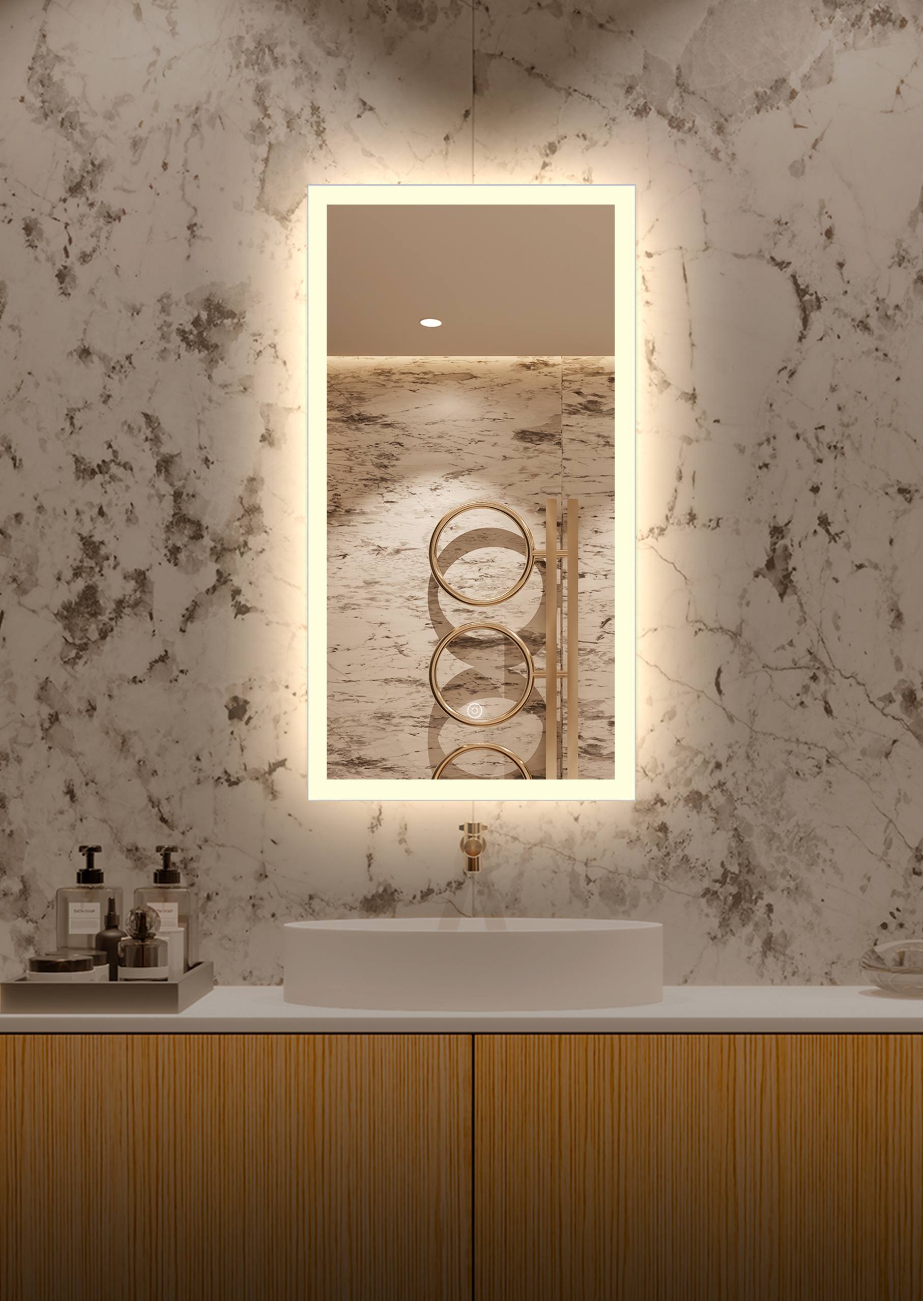 Изображение товара Зеркало для ванной Alfa mirrors Niko-459 Niko-459d с подсветкой 40x90см