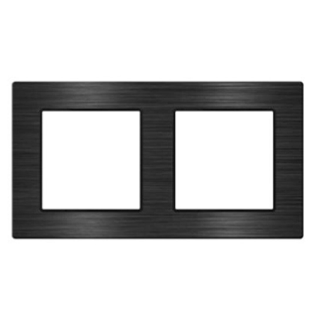 Изображение товара ARLIGHT FRM-Presto ALS 2 BK рамка для розеток и выключателей 2 поста черный алюминий