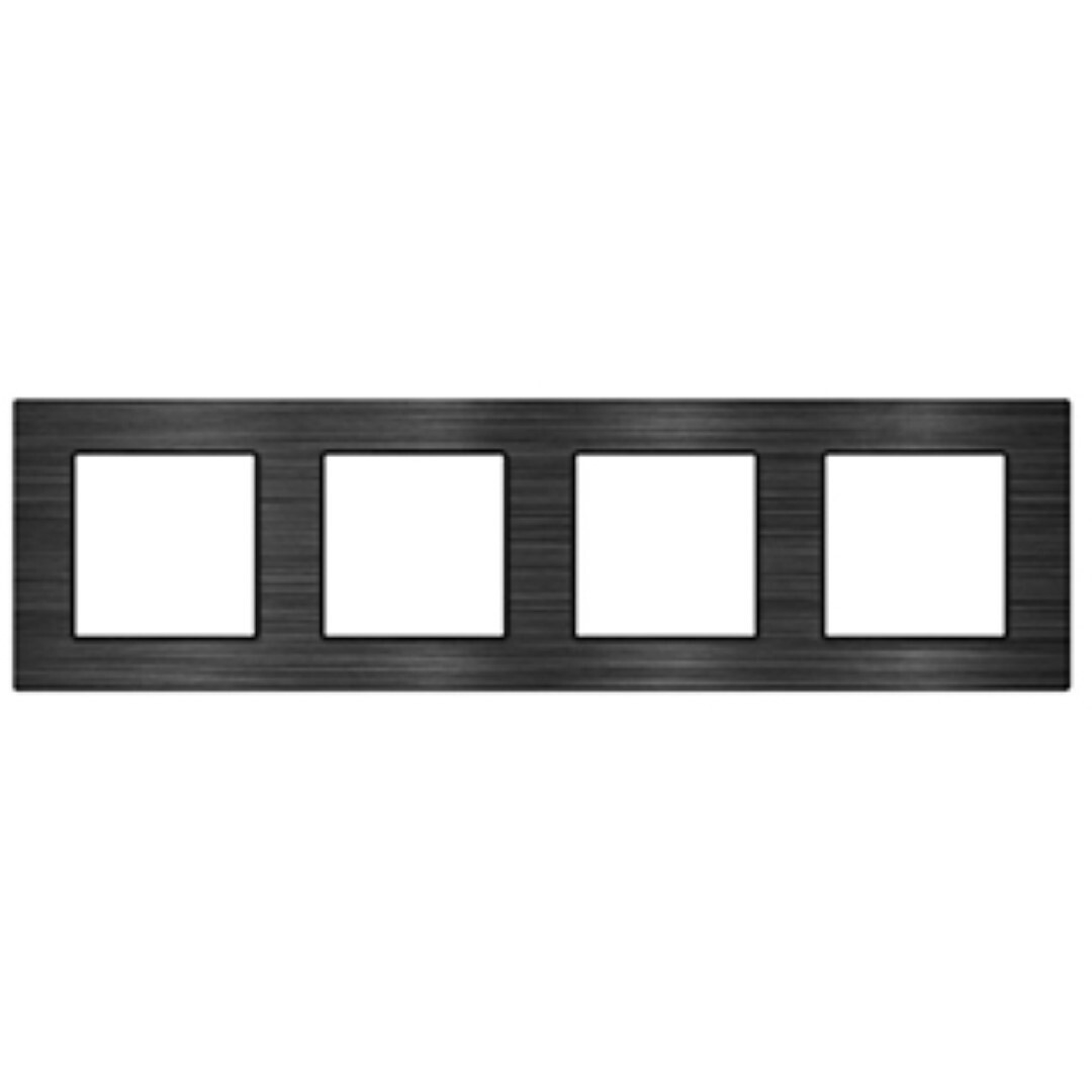 Изображение товара Рамка для розеток и выключателей Arlight FRM-Presto-ALS-4-BK 4 поста алюминий цвет черный