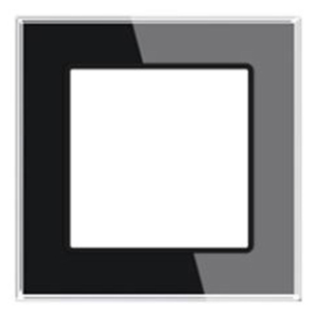 Изображение товара Arlight FRM-Glare-GS-1-BK рамка для розеток и выключателей 1 пост черная глянцевая алюминиевая
