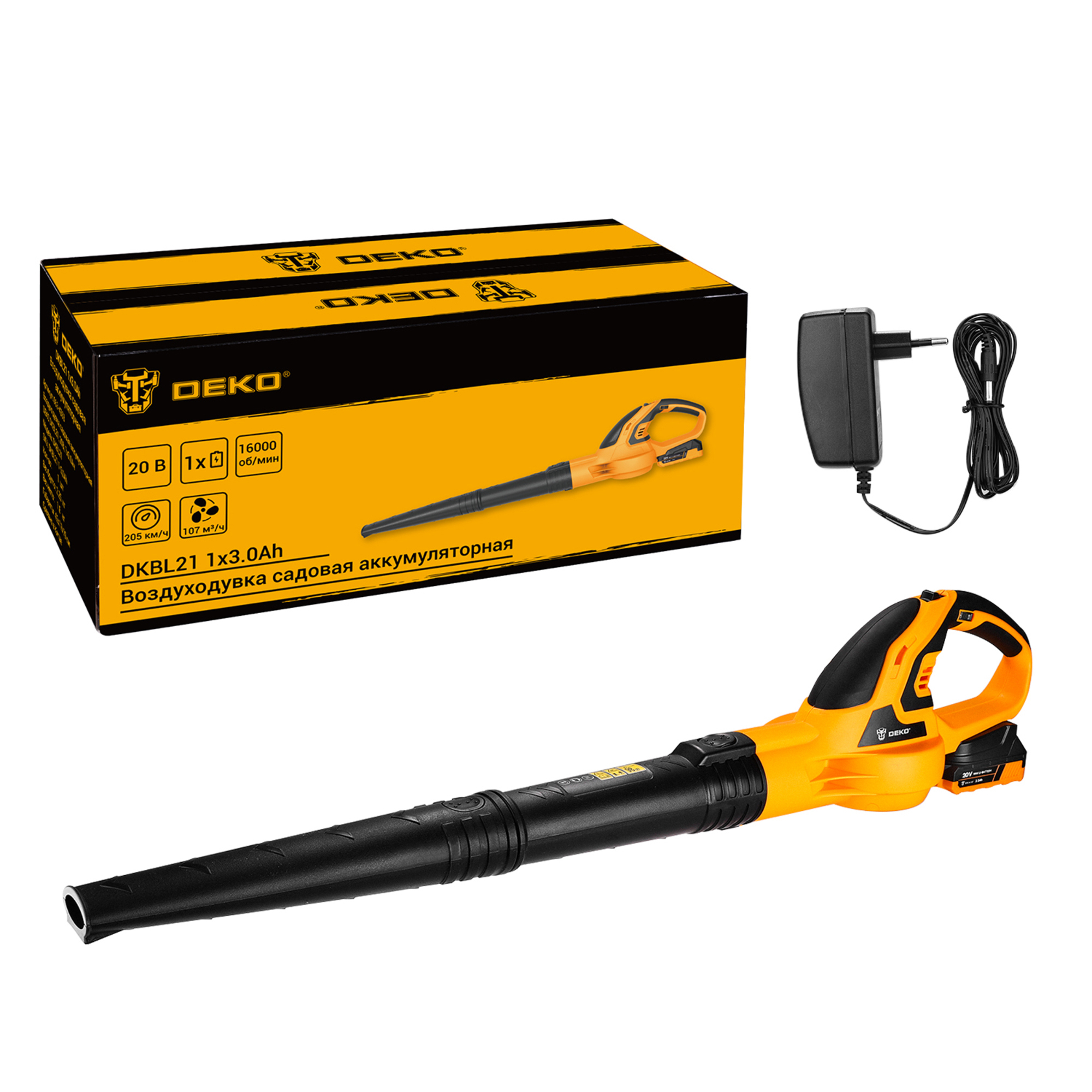 Изображение товара Аккумуляторная воздуходувка Deko DKBL21 с АКБ и ЗУ