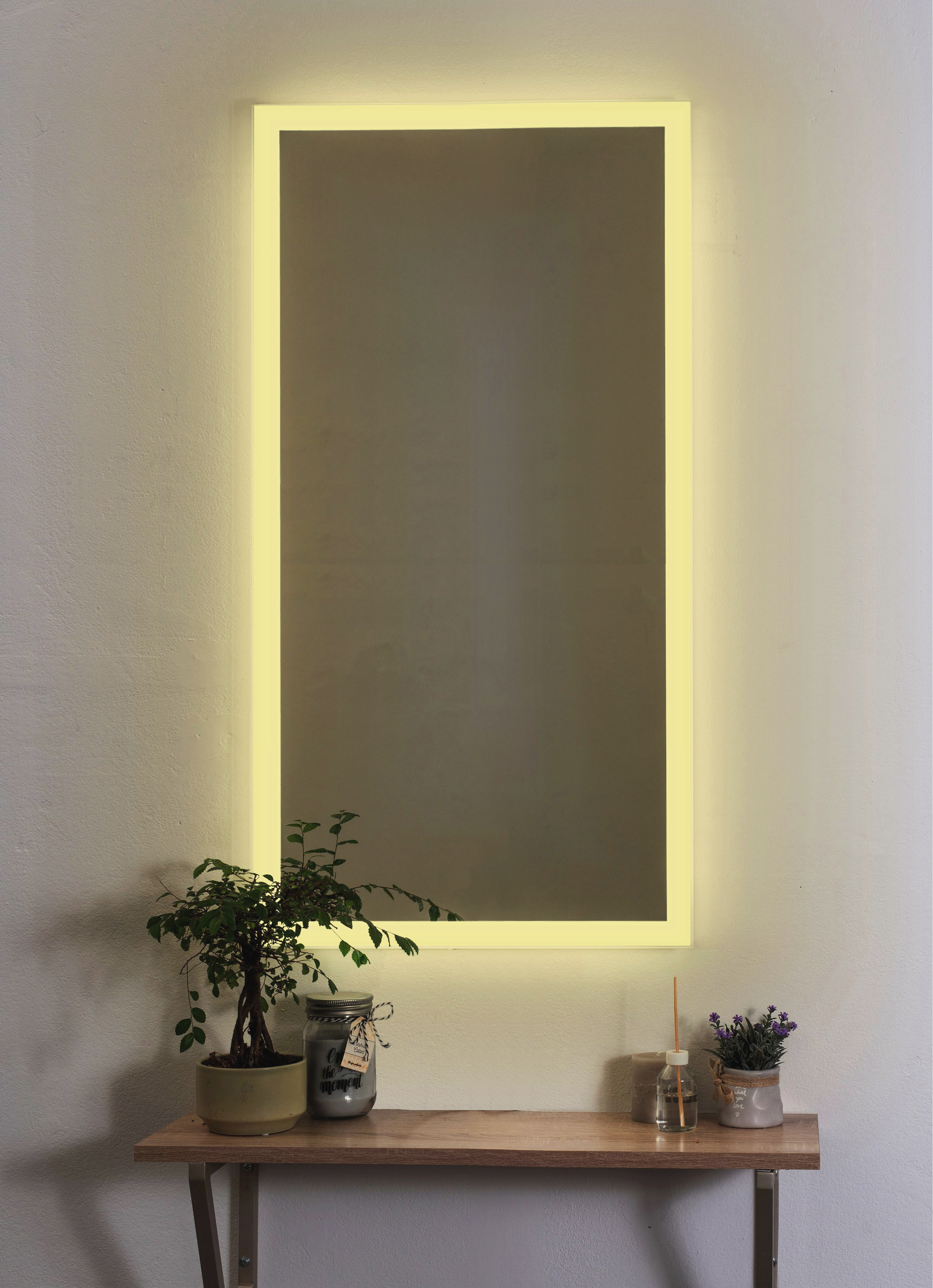 Изображение товара Зеркало для ванной Alfa Mirrors Niko-459 AVzt с подсветкой 40x90 см с датчиком и антизапотеванием