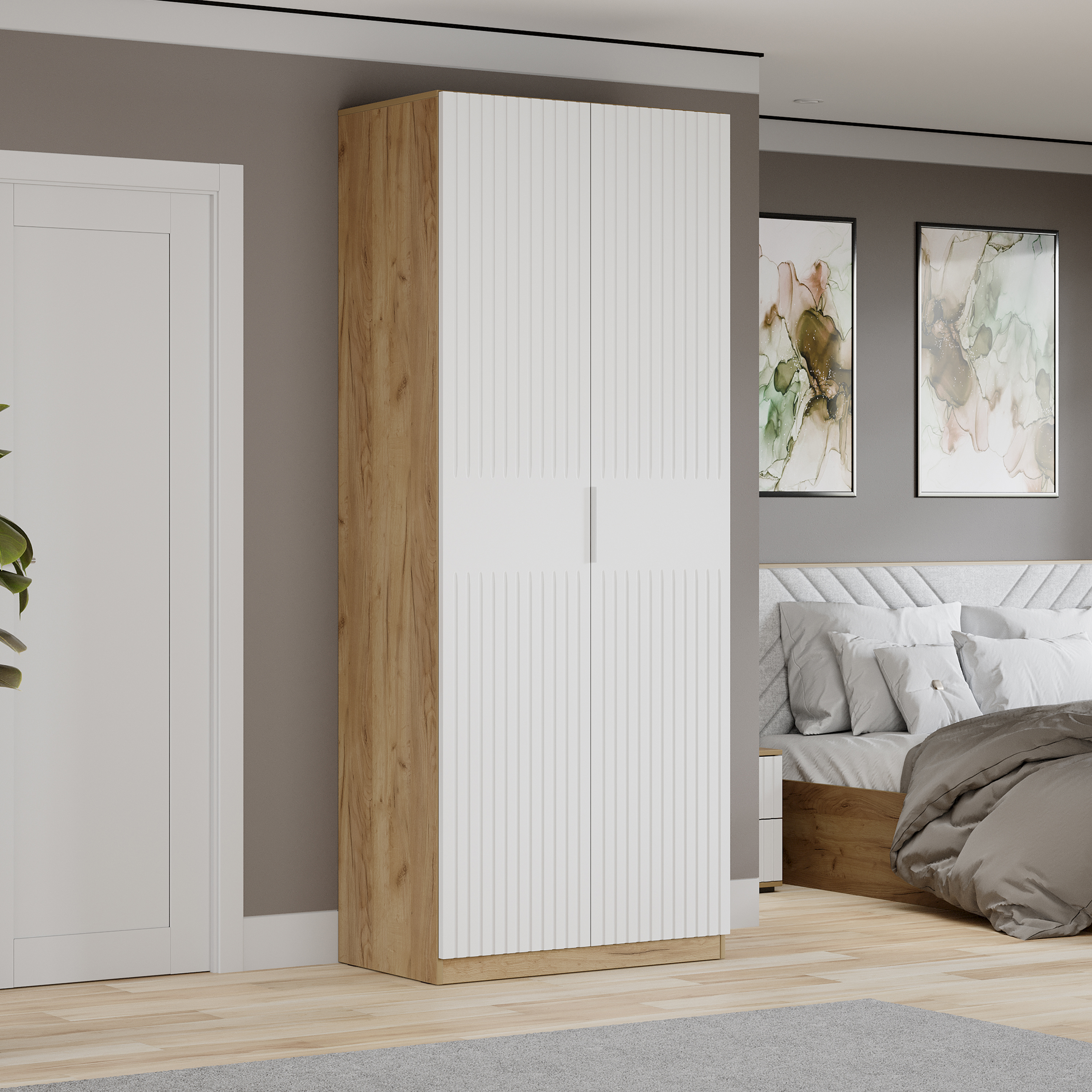 Изображение товара Шкаф распашной Трия 90x226 см ЛДСП современный дизайн Россия