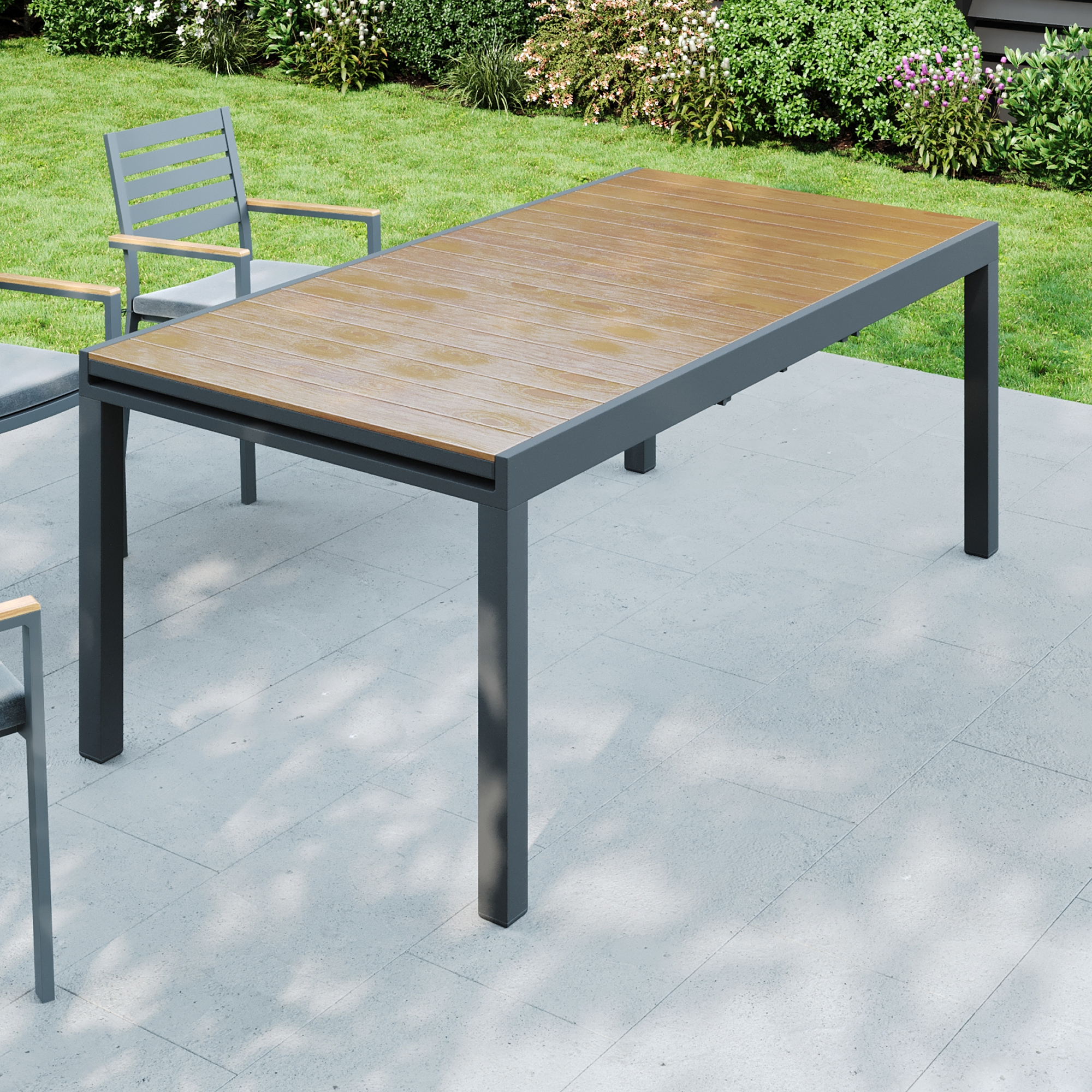 Изображение товара Раздвижной садовый стол BEGINIA Beshtau 200-300x100x75 см алюминий бежевый