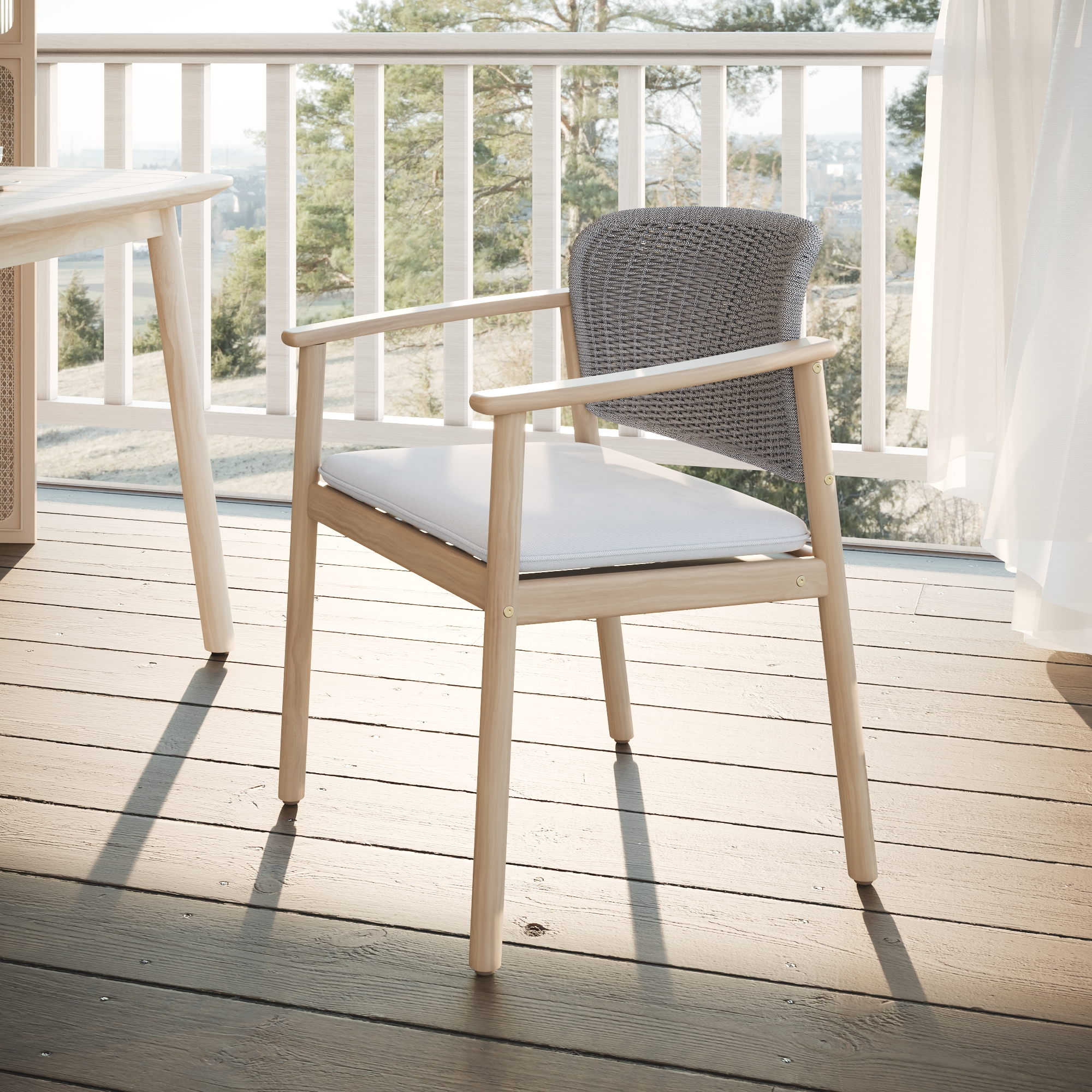 Изображение товара Кресло садовое BEGINIA Fisht акация цвет серый