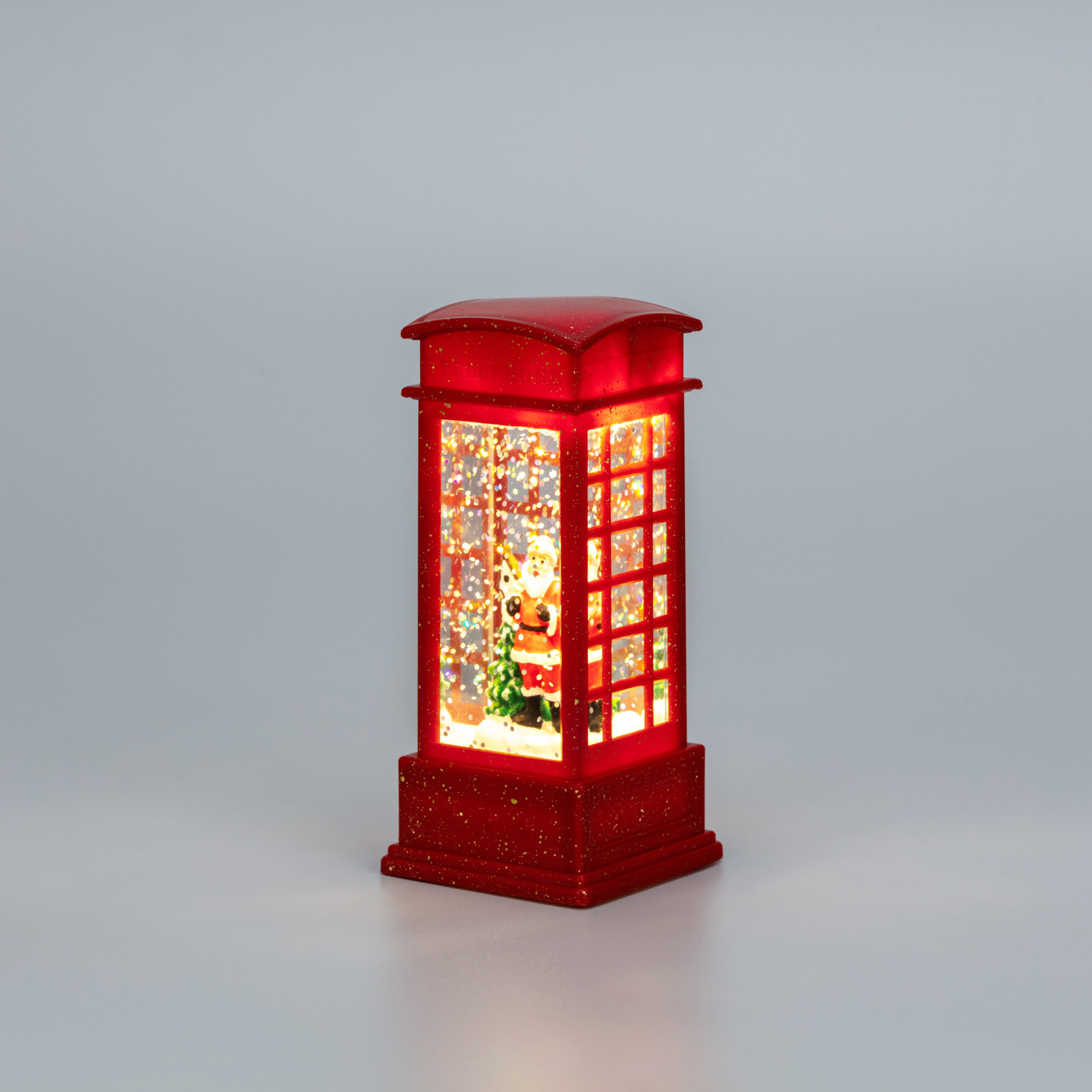 Изображение товара Светящаяся электрическая фигура телефонная будка Новогодний декор 12 см красный