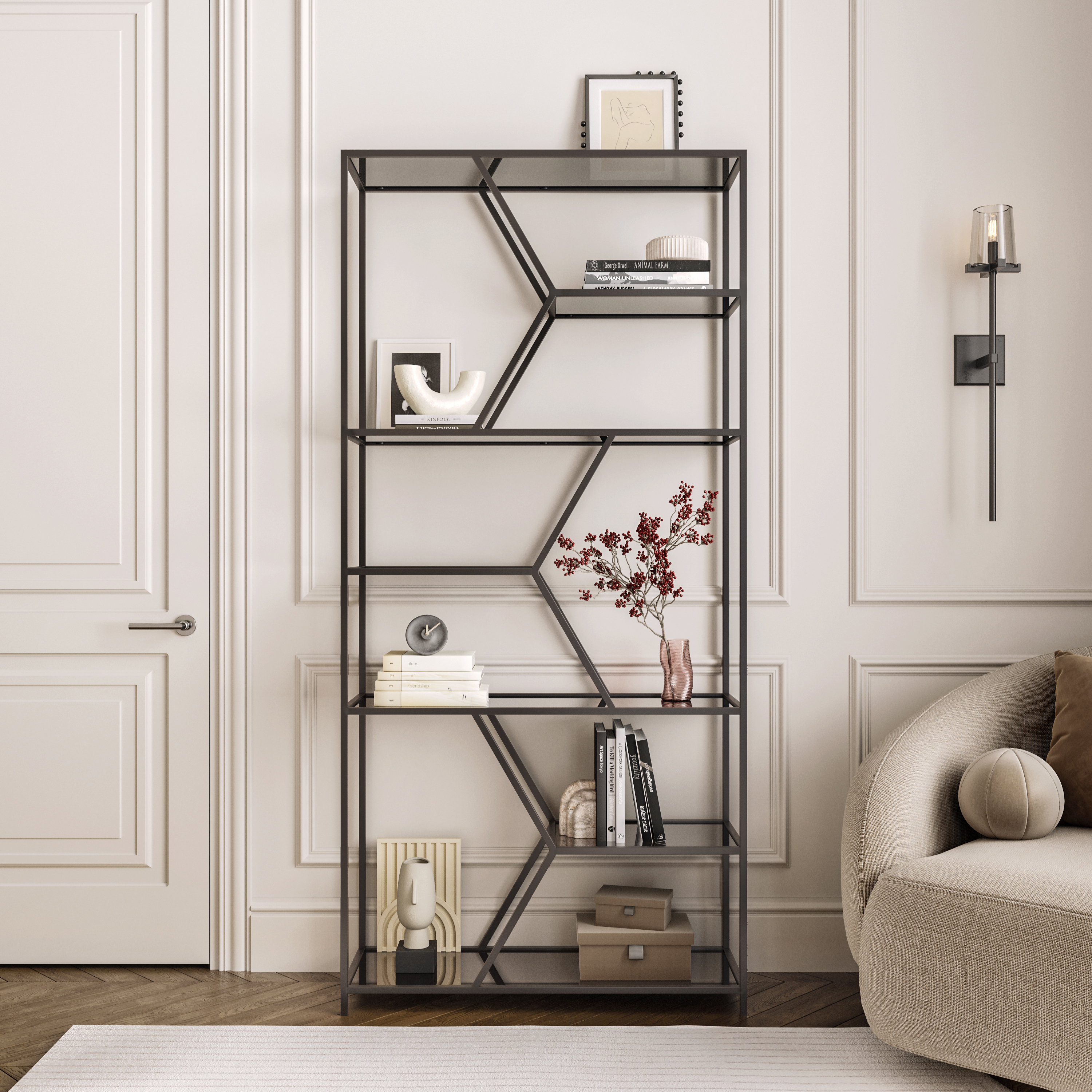 Изображение товара Стеллаж Greenween GW-MALTA-B-G 90x192x30 см сталь цвет черный