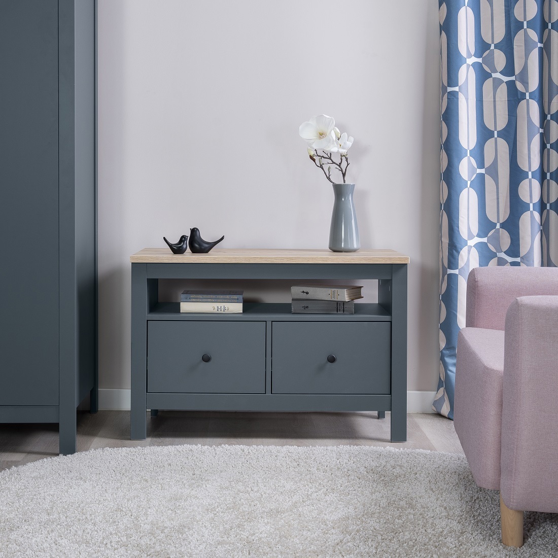 Изображение товара Тумба под телевизор Гуд Лакк 2.08.03.080.16 зеленая стиль скандинавский