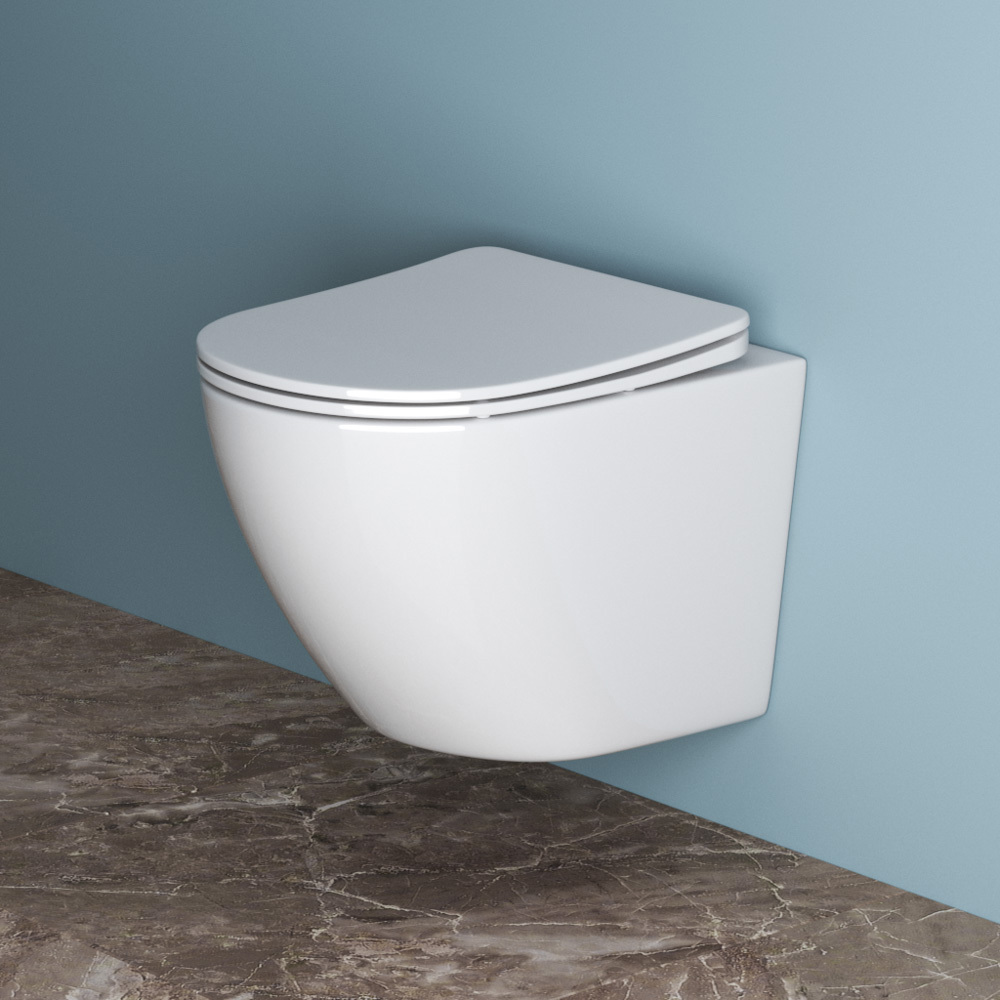 Изображение товара Подвесной унитаз безободковый BelBagno UNO 2.0 с сиденьем микролифт, глянцевый белый