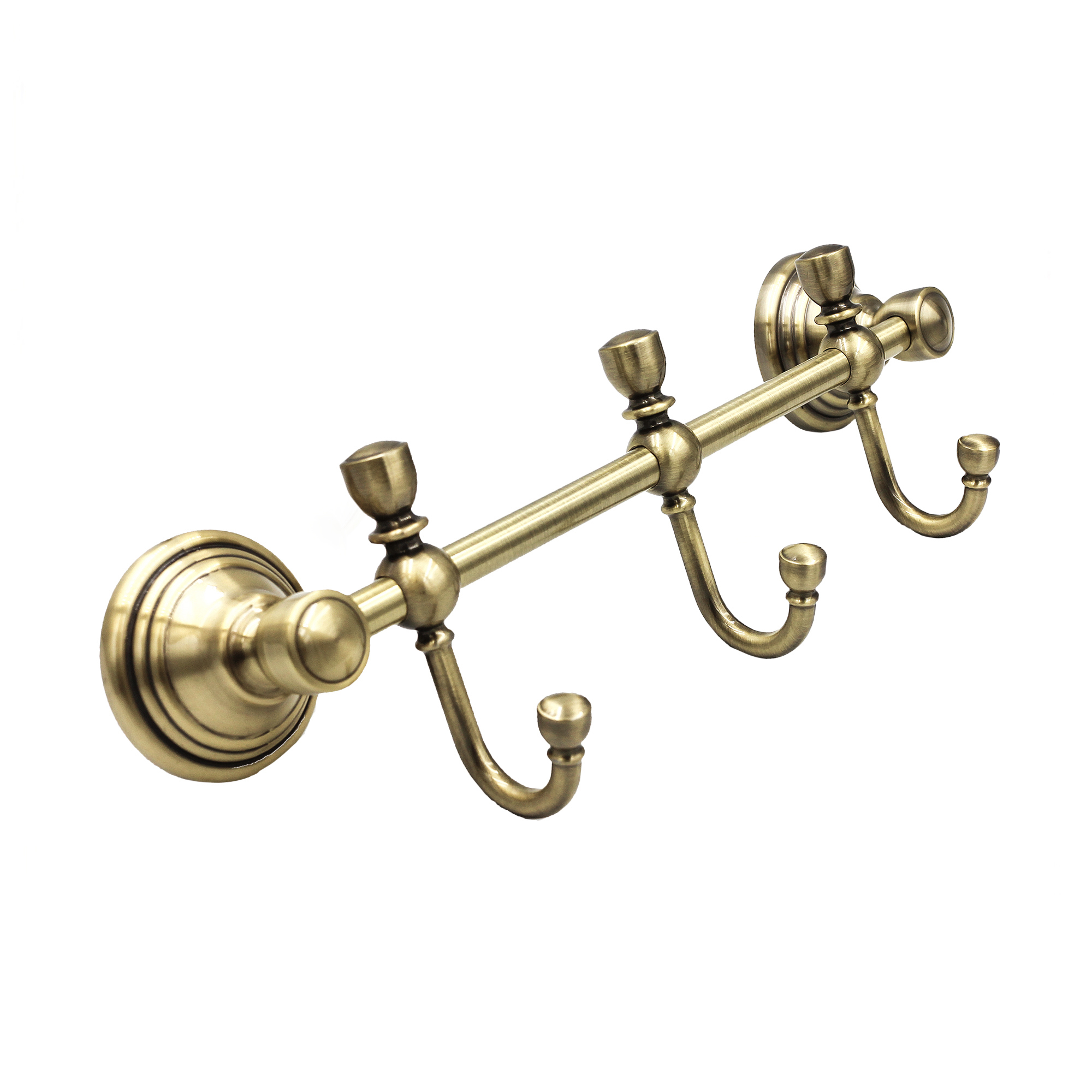 Изображение товара Вешалка Bath Plus Bronx Gold стальная 3 крючка для одежды интерьер